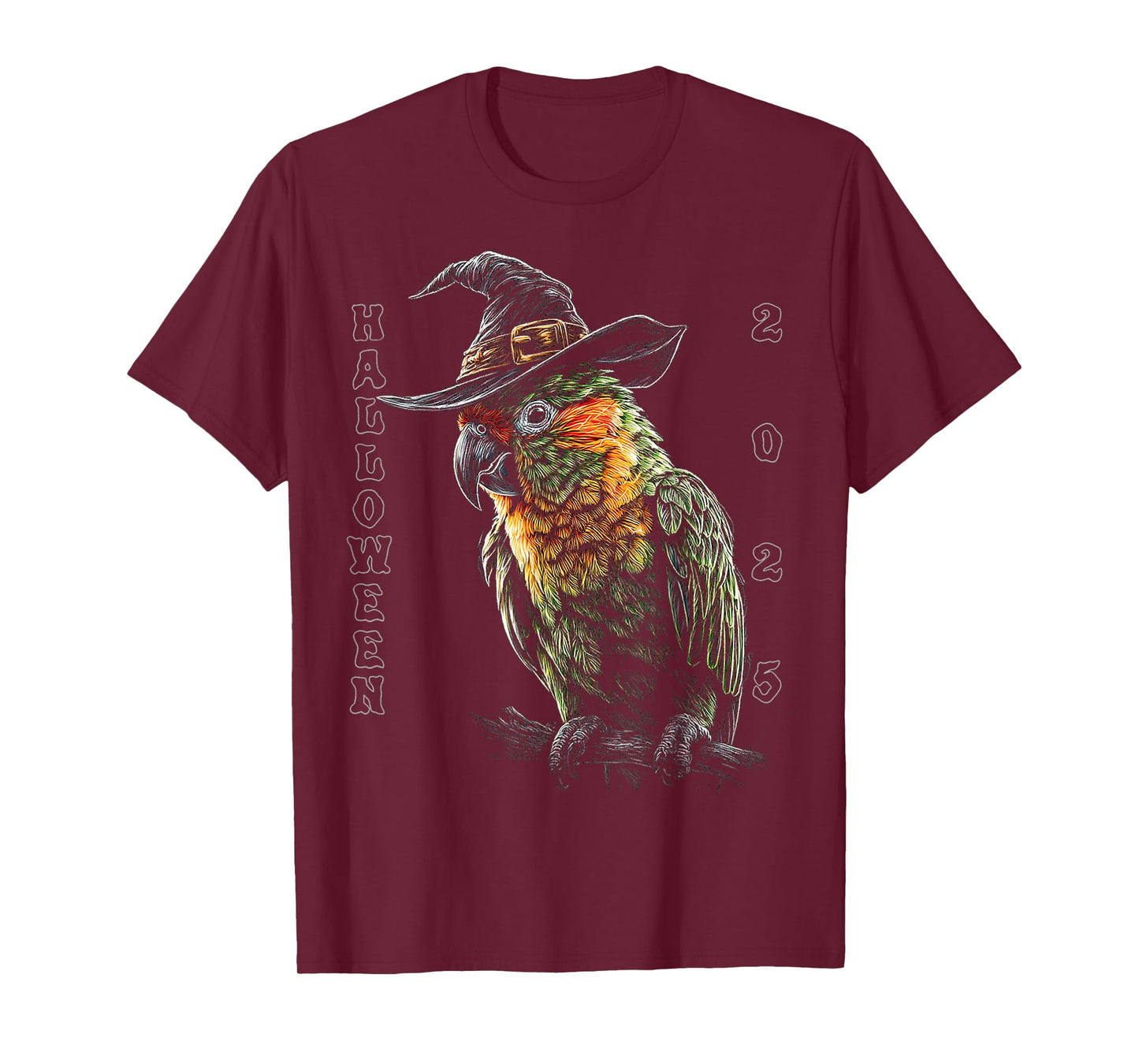 Halloween 2025 Parrot Witch Costume Fun T-Shirt