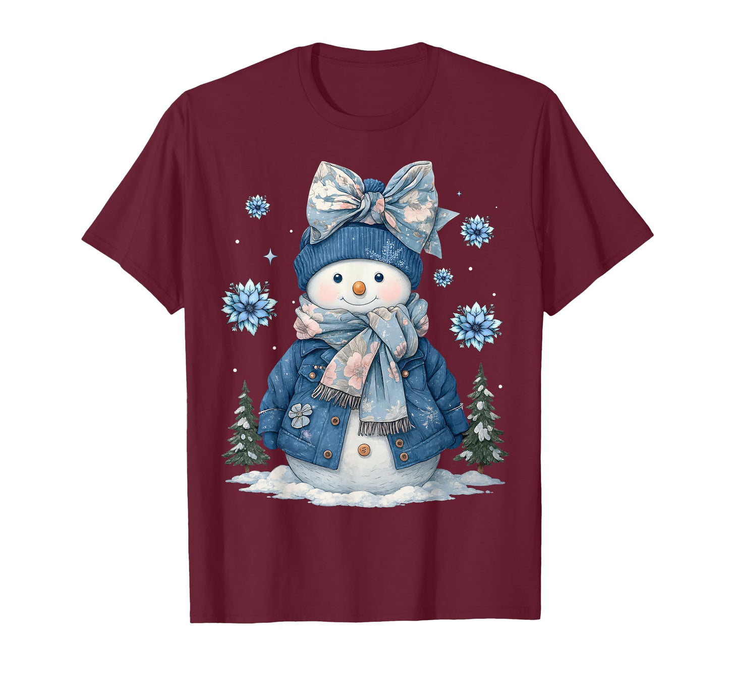 Funny Snowflake Snowman Merry Christmas Xmas Family Holiday T-Shirt