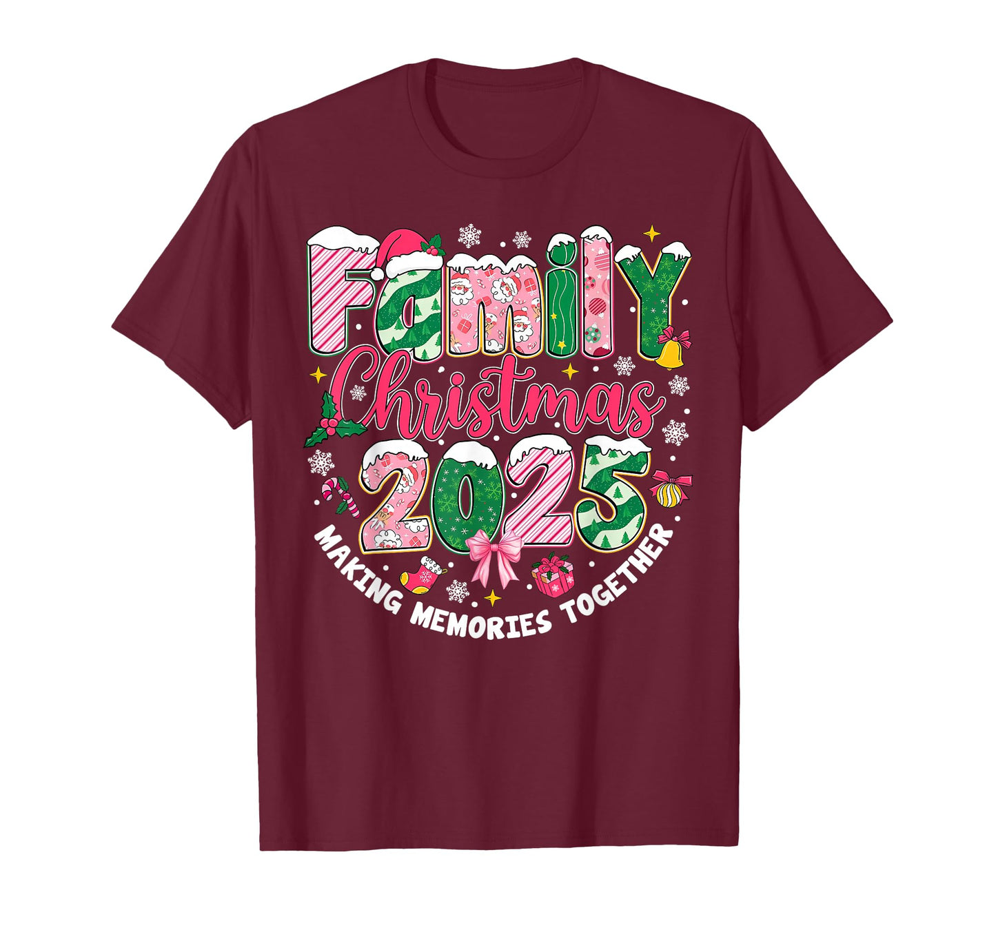 Family Christmas 2025 Making Memories Together Santa Holiday T-Shirt