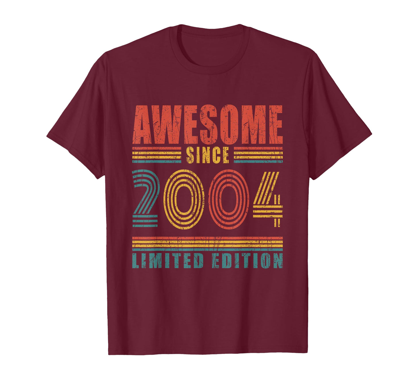 21 Birthday Awesome Since 2004 Vintage 21st Birthday T-Shirt