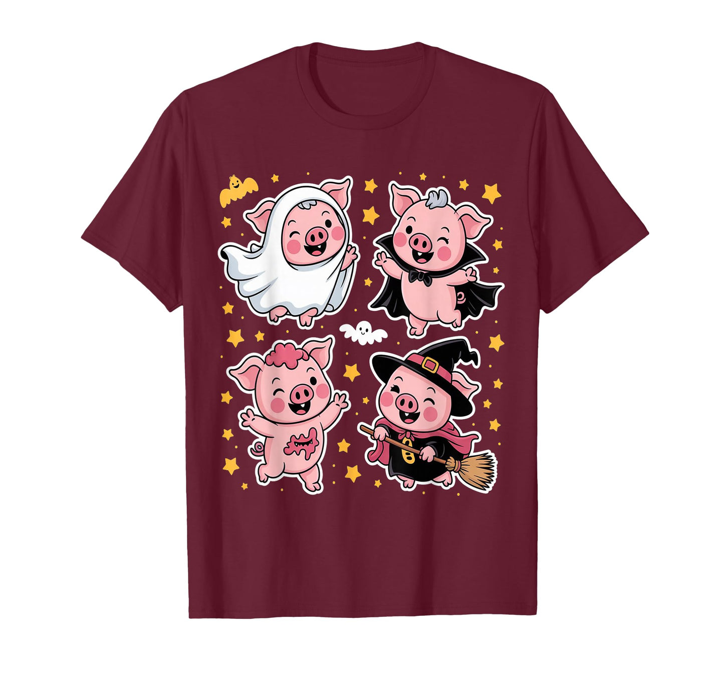Pig Spooky Witch Boo Zombie Cute Halloween Boys Girls 2025 T-Shirt