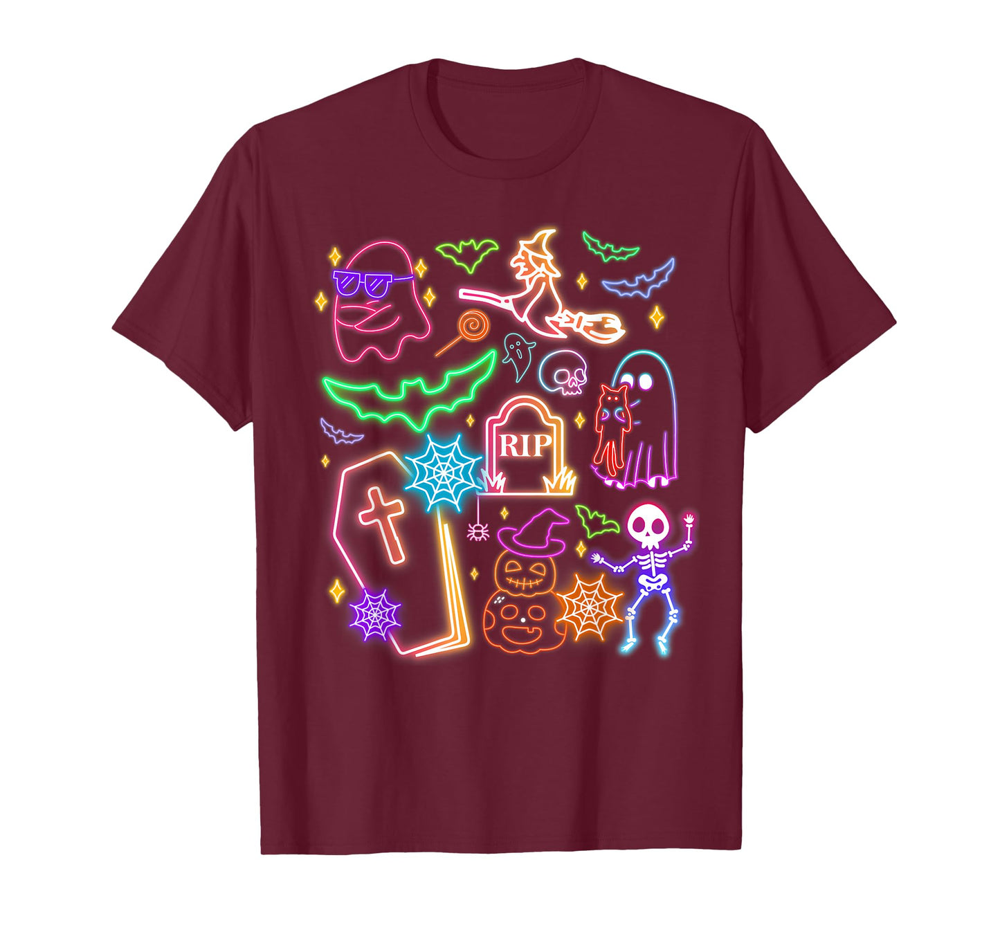 Funny Ghost Witch Skeleton Pumpkin Halloween Men Women Kids T-Shirt