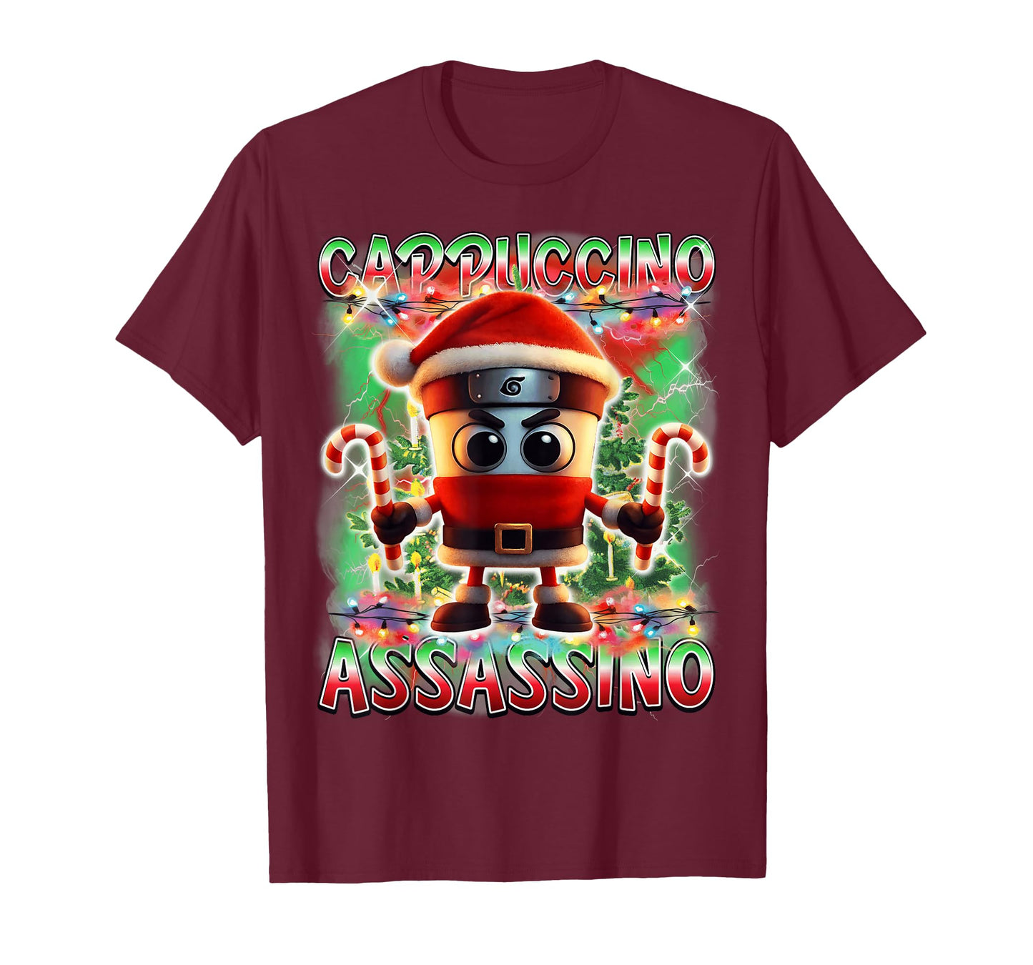 Cappuccino Assassino Santa Claus Italian Brainrot Christmas T-Shirt