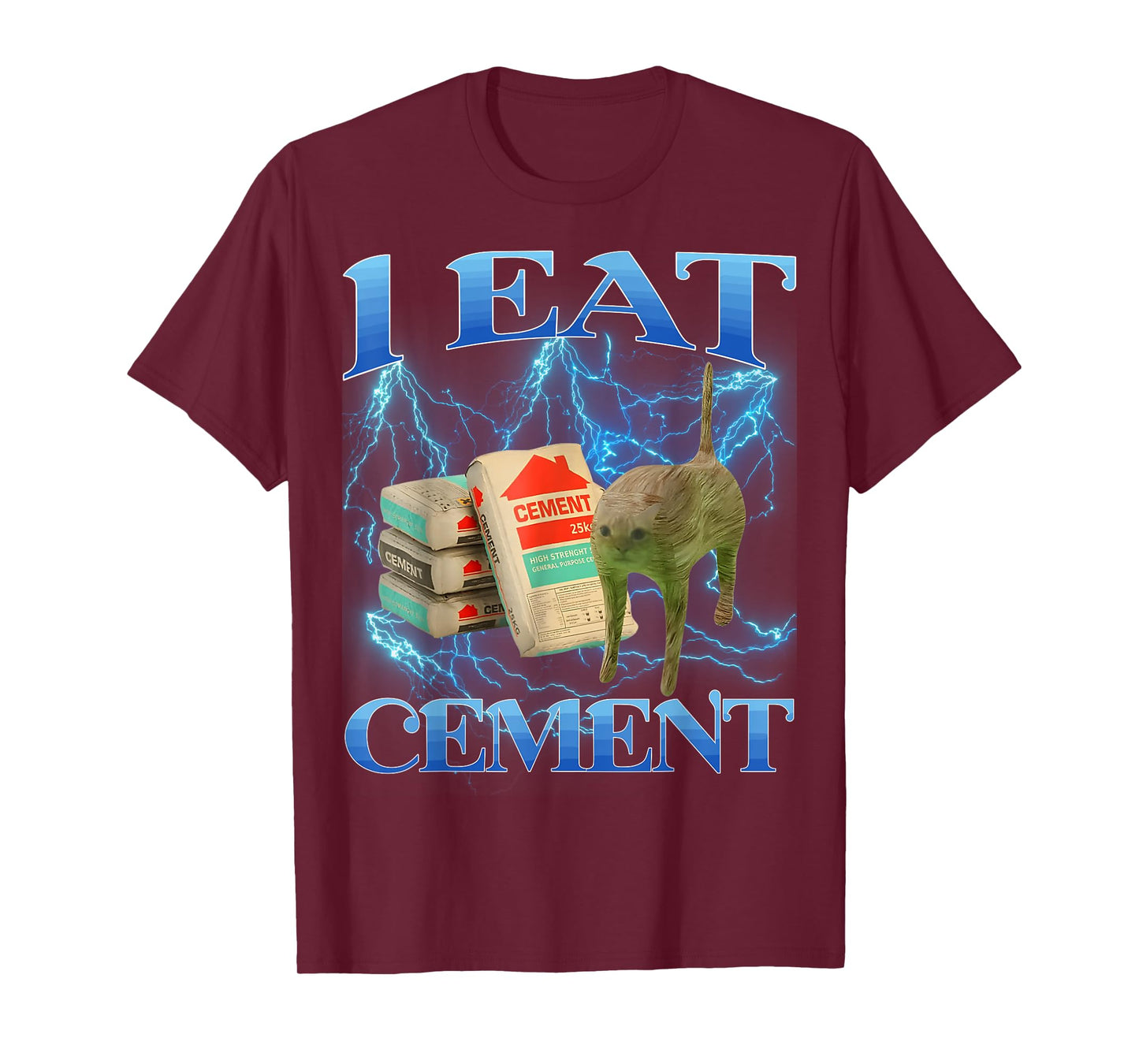 I Eat Cement Funny Cat Meme Internet Memes Funny Memes Gen-Z T-Shirt