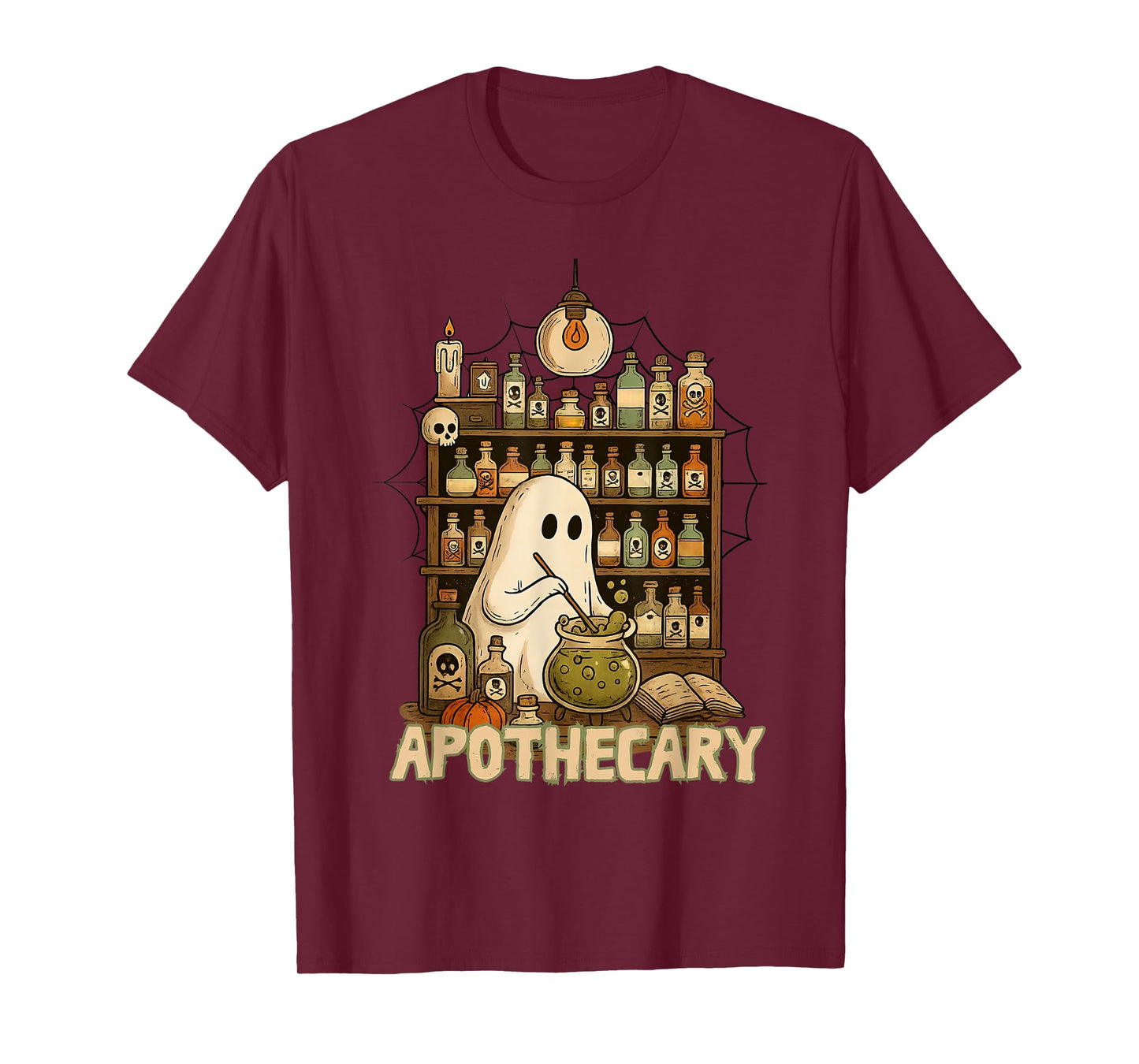 Halloween Cute Ghost Pharmacy Tech Apothecary Witch Mystical T-Shirt