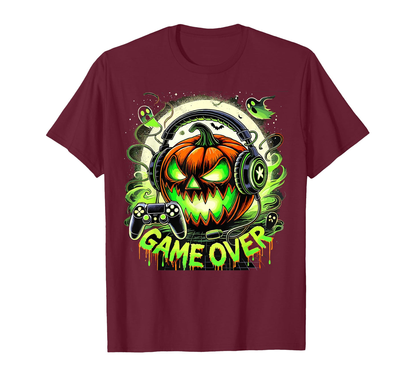 Halloween Jack O Lantern Game Over Gaming Gamer T-Shirt