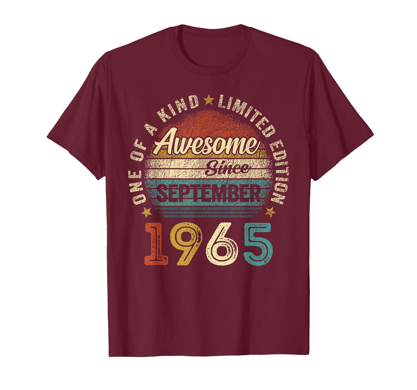 60 Year Old Vintage Born In September 1965 60th Birthday Men T-Shirt