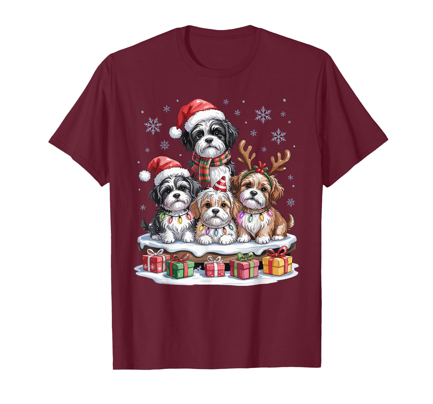 Cute Havanese Christmas Puppies Dog Lovers Funny Holiday T-Shirt