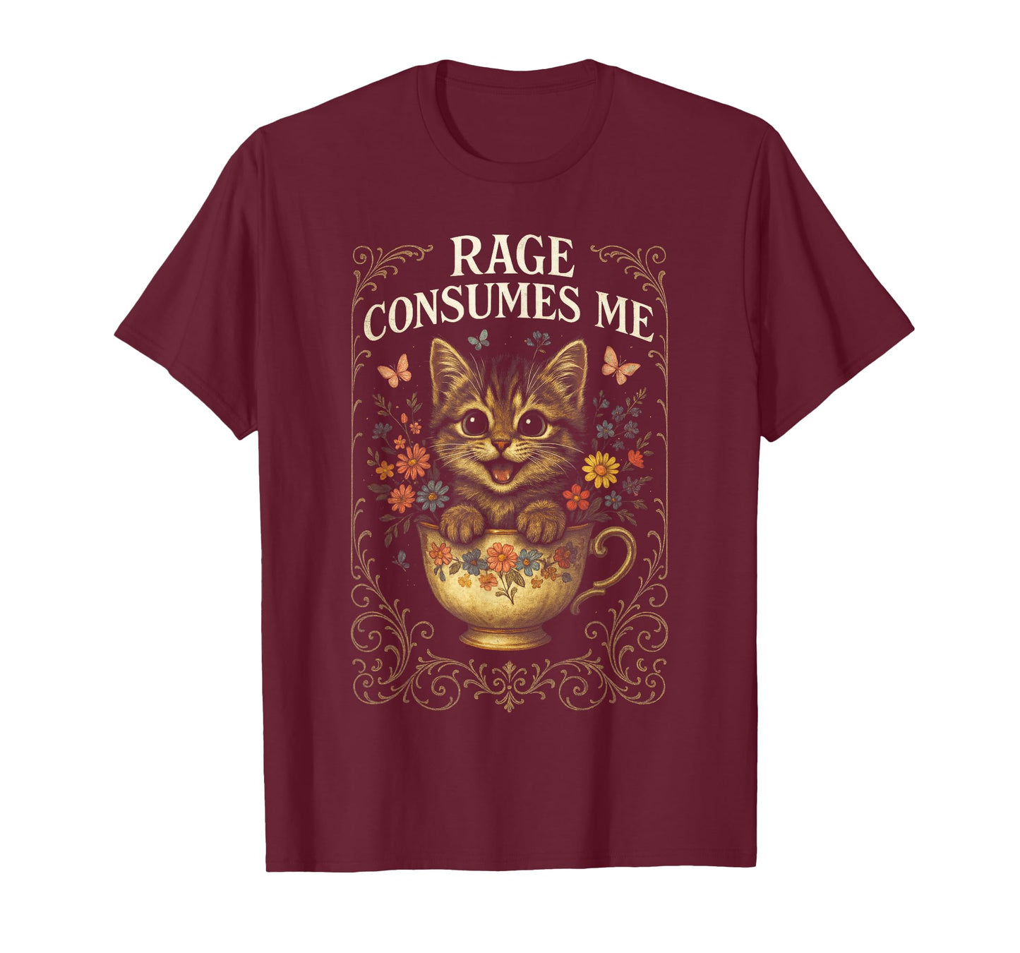 Rage Consumes Me - Funny Cat Vintage Humor T-Shirt