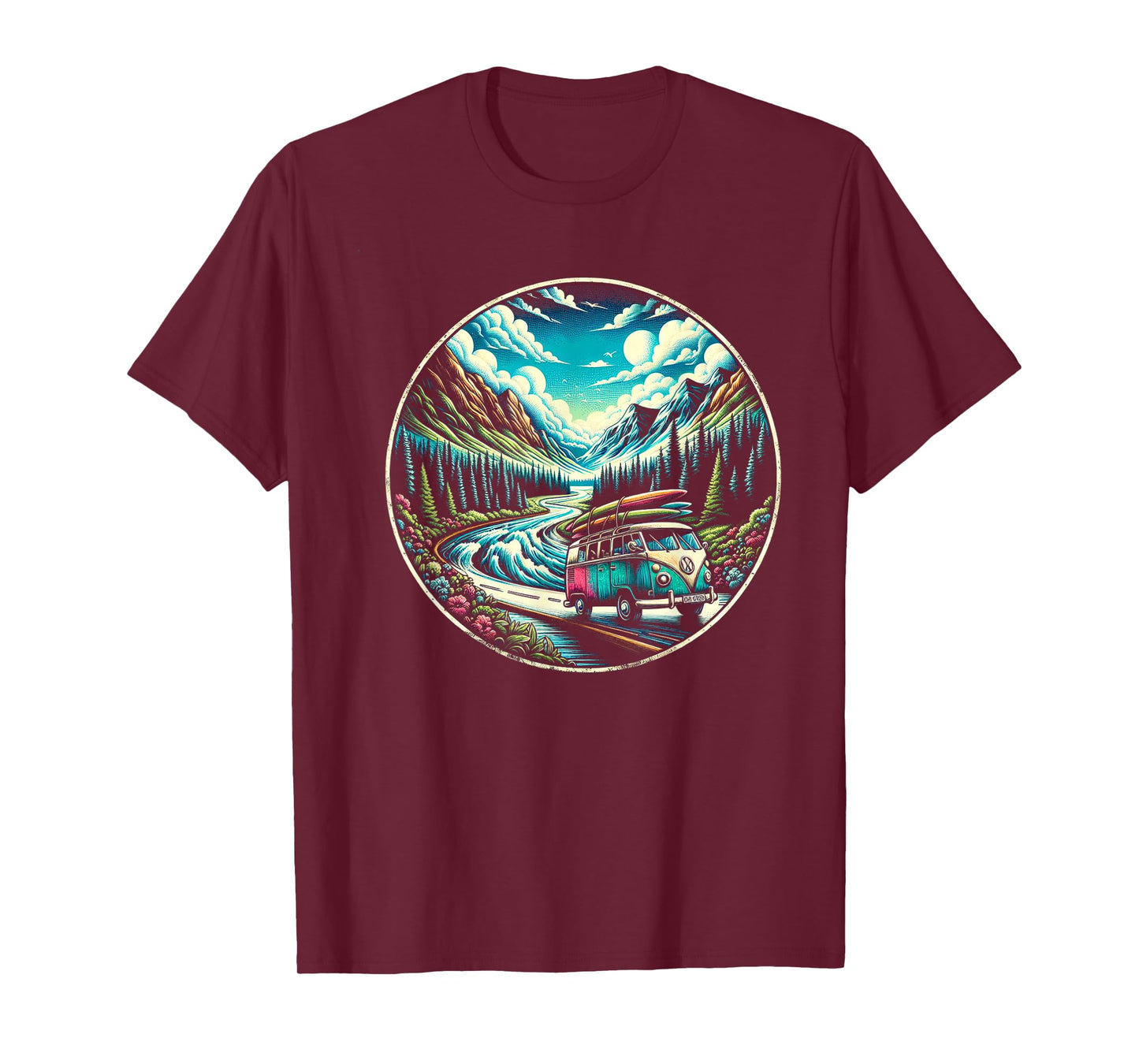 Classic Van Adventure in Scenic Mountains T-Shirt