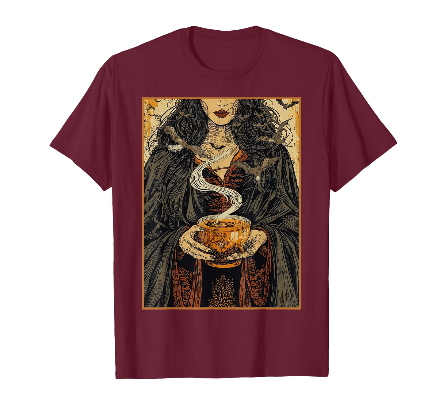 Vintage Halloween Witch Pumpkin Spice Latte Syrup Creamer T-Shirt