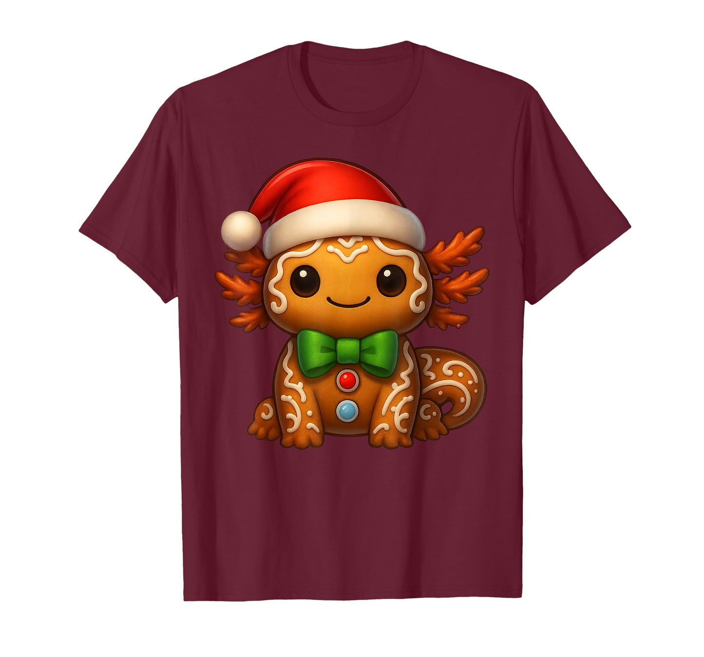 Funny Gingerbread Man Axolotl Christmas Womens Mens Gifts T-Shirt