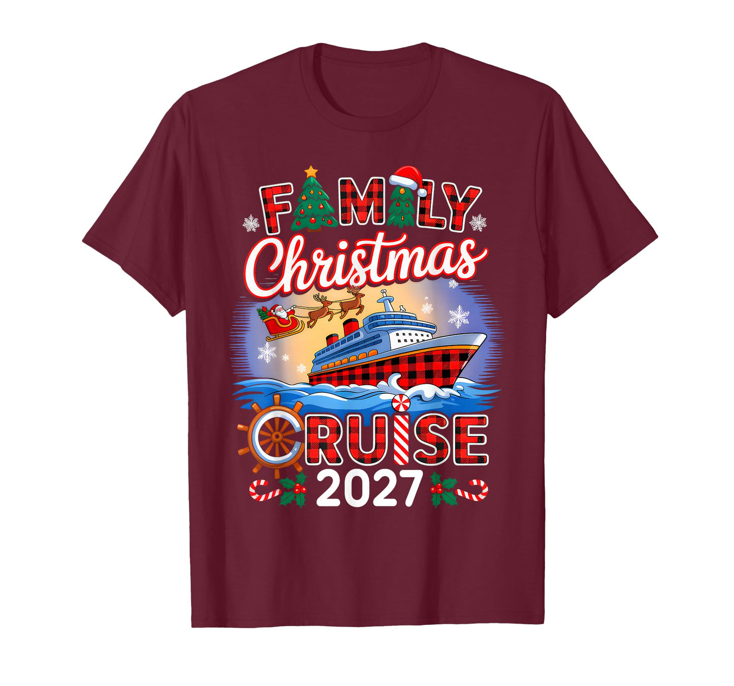 Family Christmas Cruise 2027 Matching Family Cruise Holiday T-Shirt