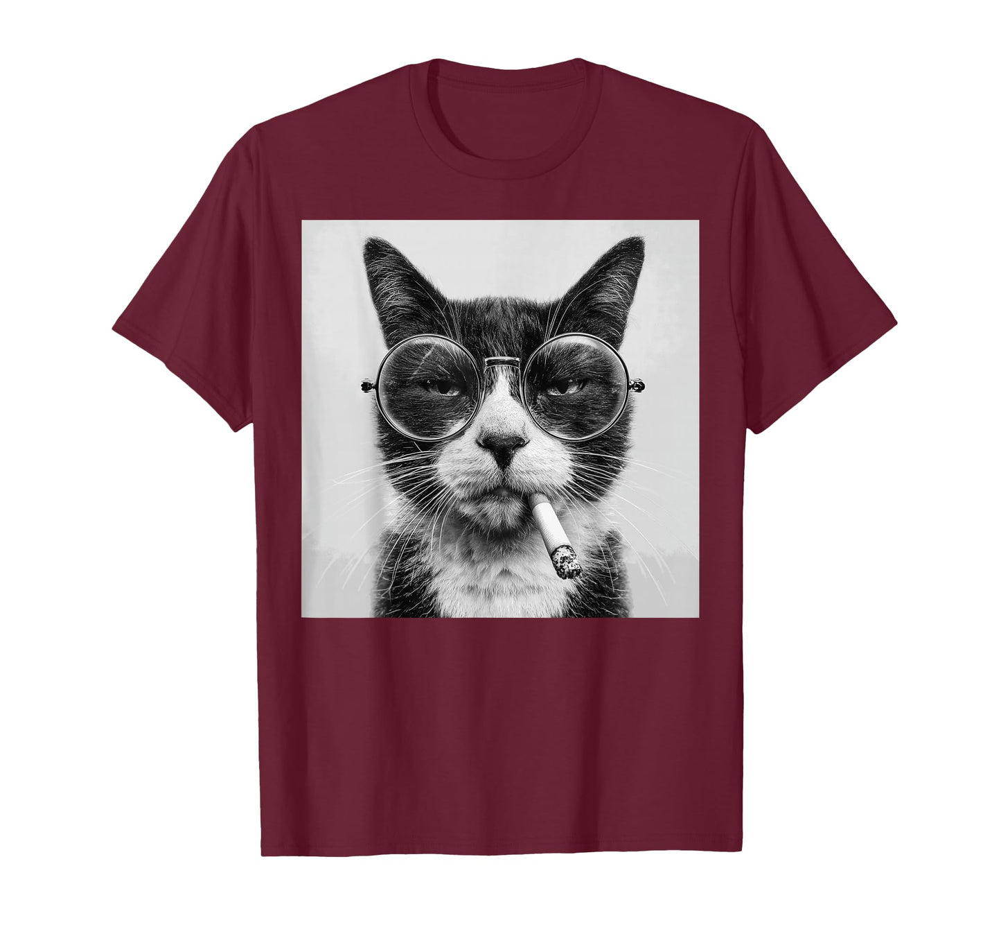 Funny Graphic Cat Smoking Adult Funny T-Shirt