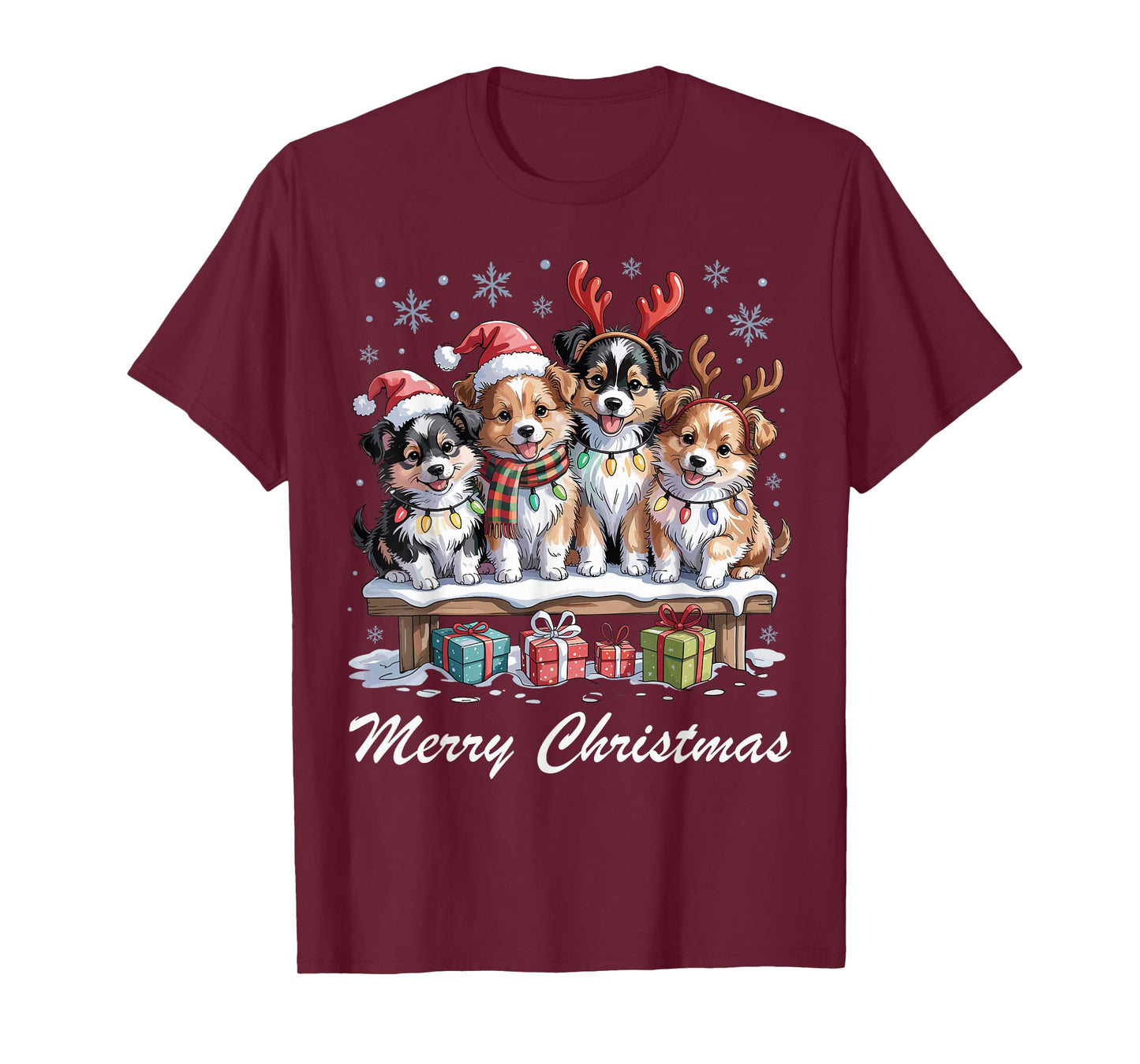 Sheltie Merry Christmas Funny Dog Lovers Men Women Holiday T-Shirt