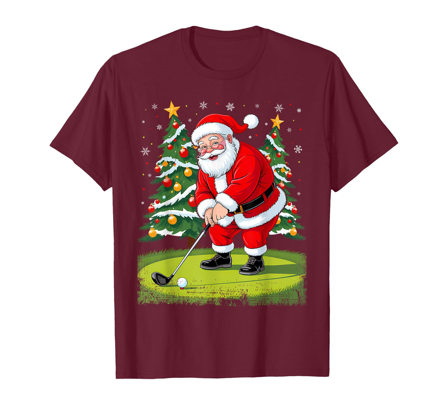 Santa Golf Club and Ball Sport Christmas Boys Golfer Golfing T-Shirt