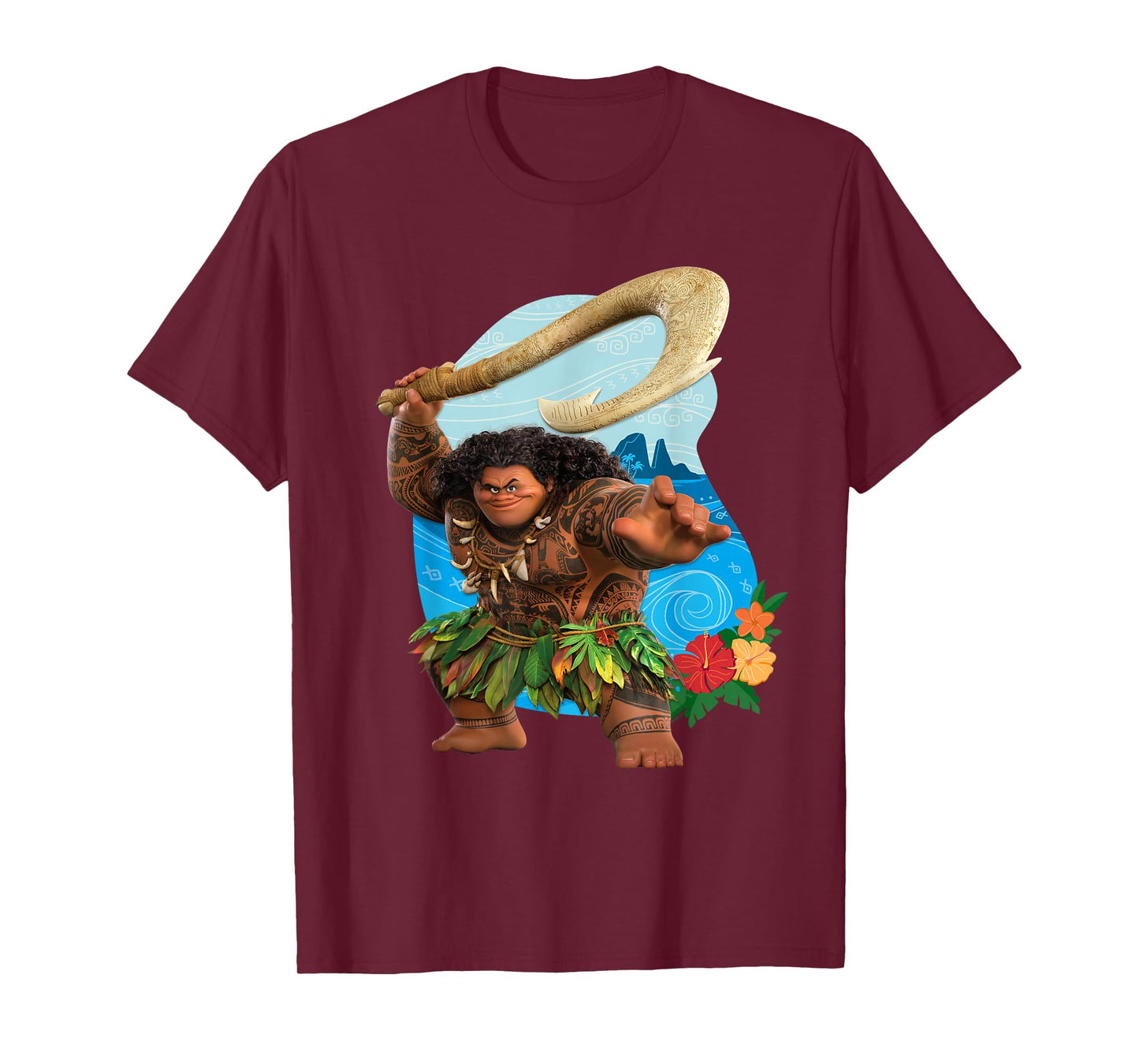 Disney Moana 2 Tropical Island Adventure Maui with Fish Hook T-Shirt