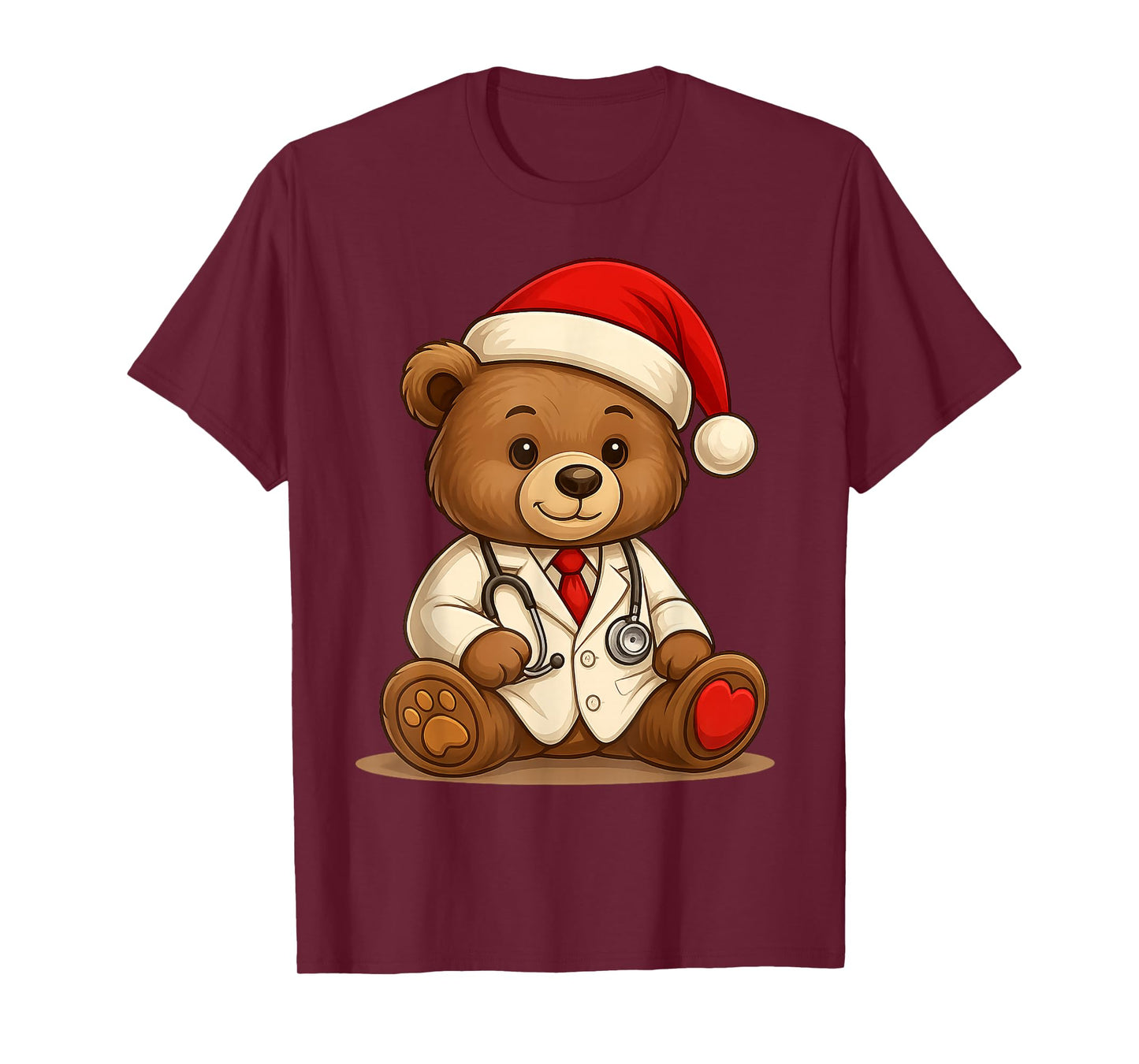 Funny Christmas Tee Women Men Gifts Nursing Xmas Bear Nurse T-Shirt