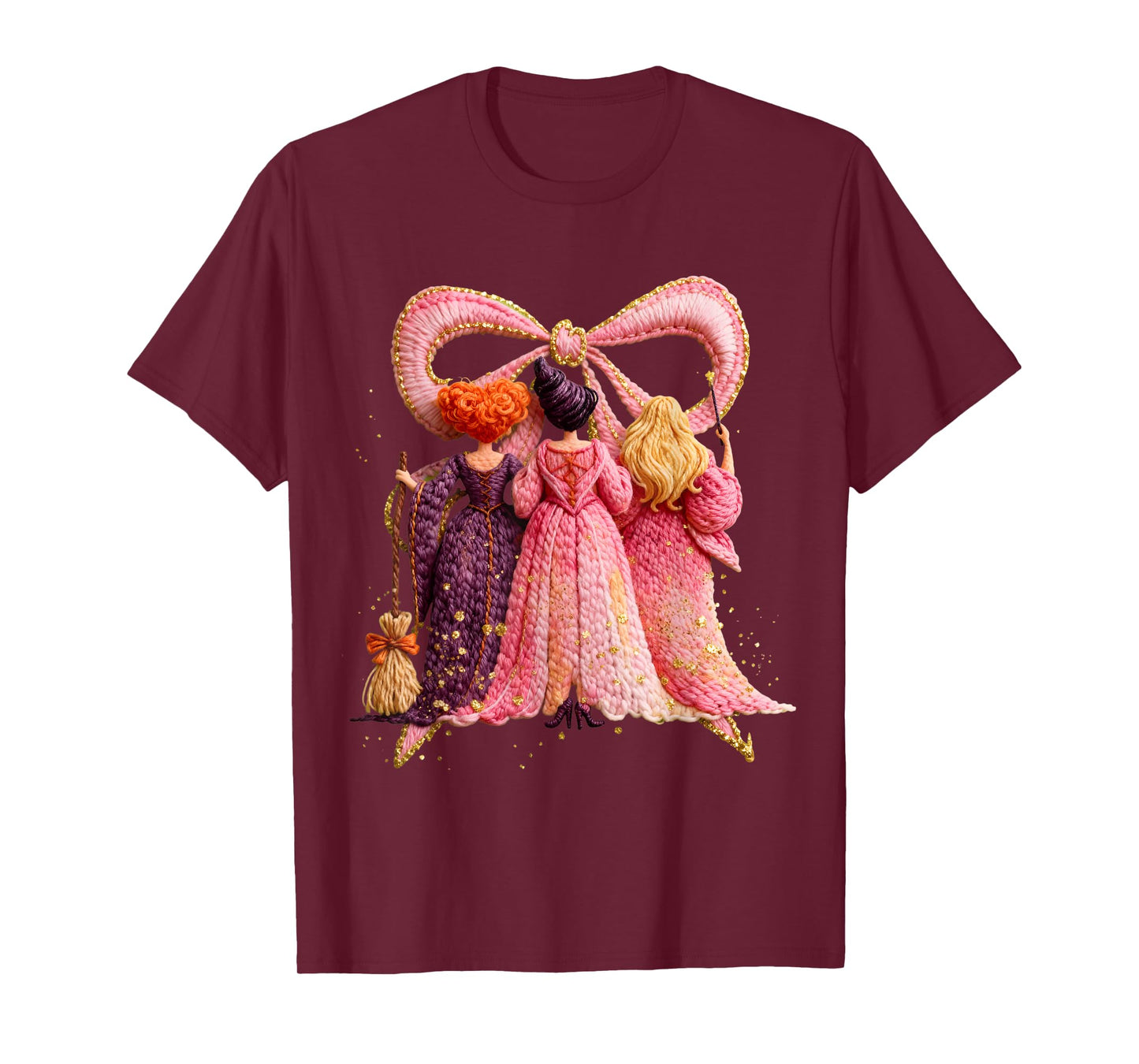 Halloween Coquette Fall Vibes Witces Bow Cancer Pink Out T-Shirt