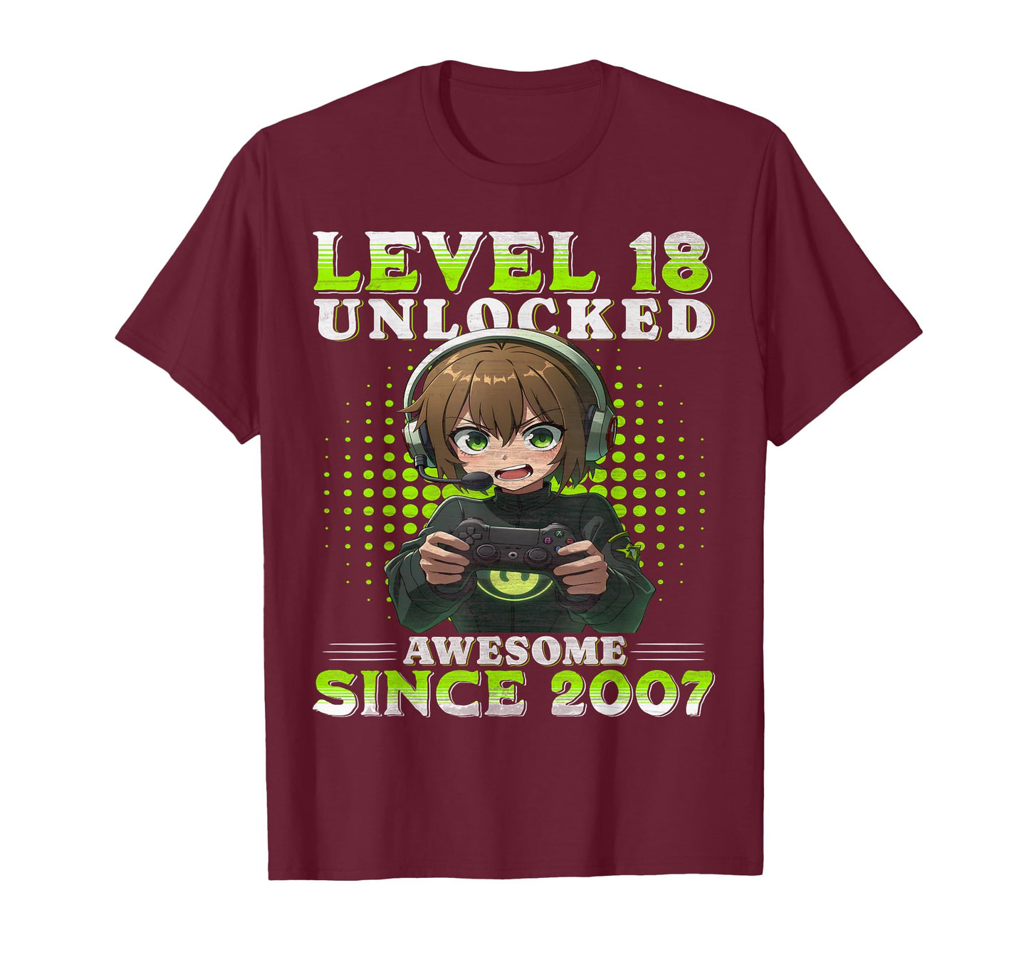Level 18 Unlocked 18th Birthday Game Anime 18 Year Old Gifts T-Shirt