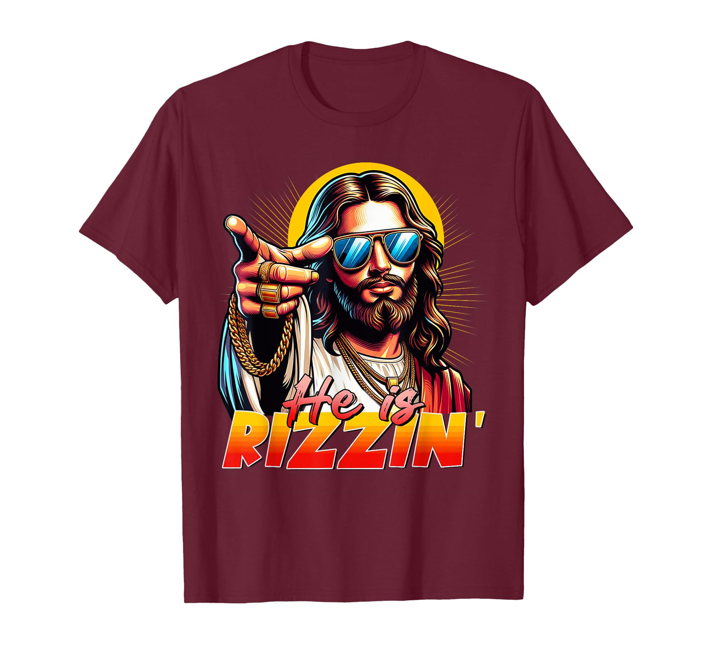 He Is Rizzin' Funny Jesus Christian Happy Easter Eggs Hunt T-Shirt