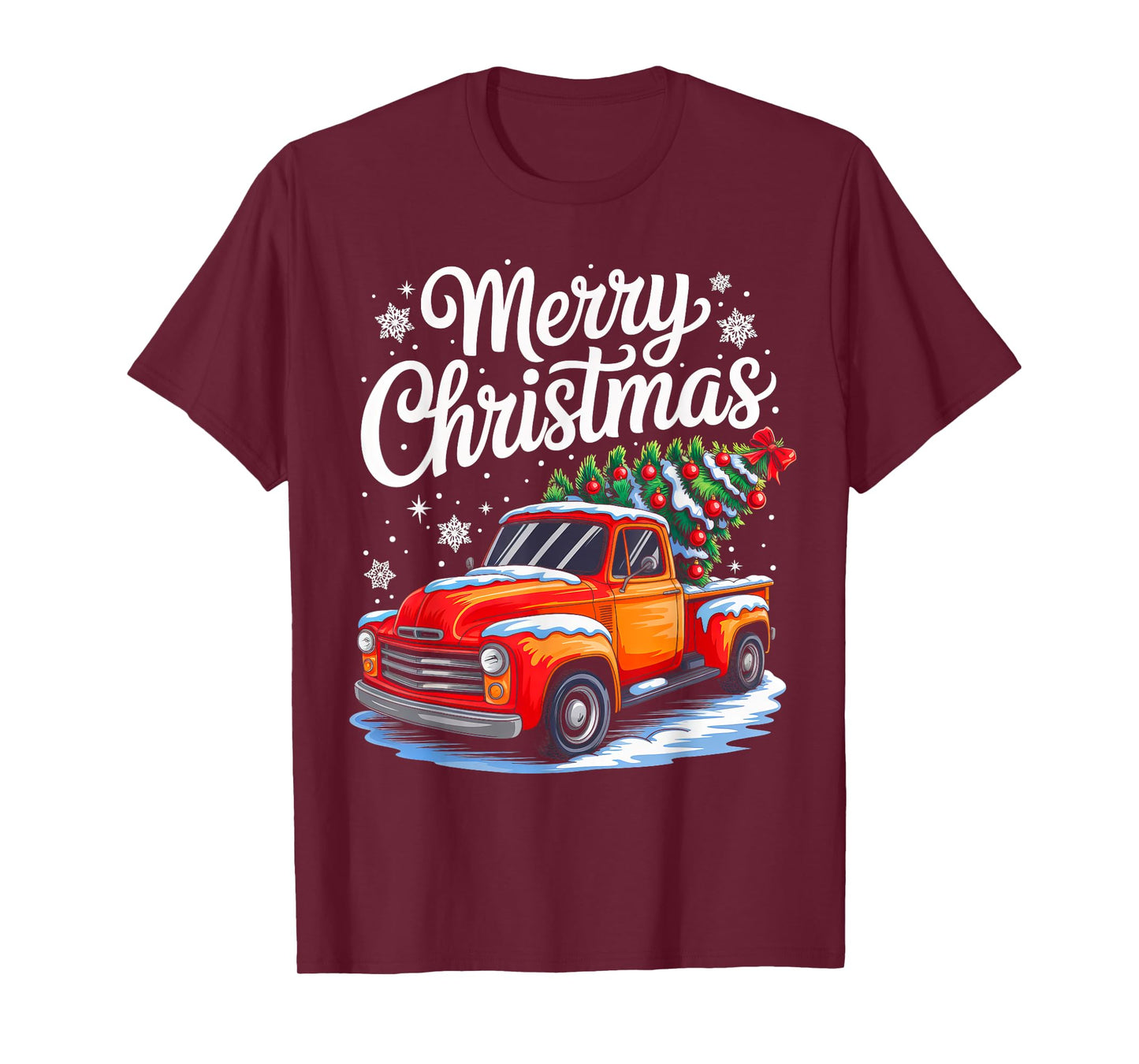 Merry Christmas Red Truck Family Matching Christmas Pajama T-Shirt