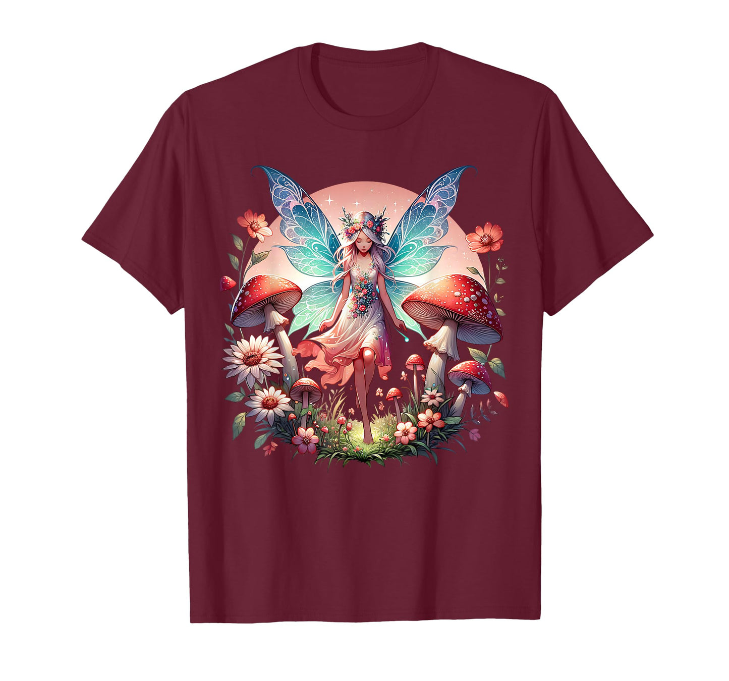 Enchanted Forest Fairy Fantasy Mystical Butterfly & Floral T-Shirt