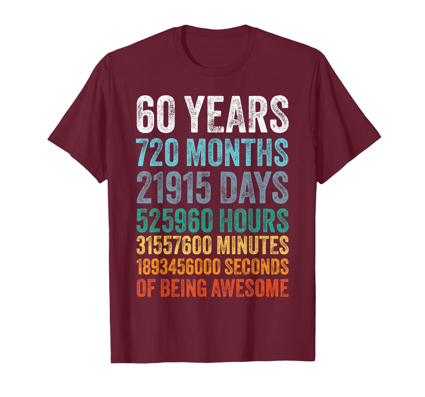 60th Birthday Decoration Men 60yr 60 Year Old Birthday T-Shirt