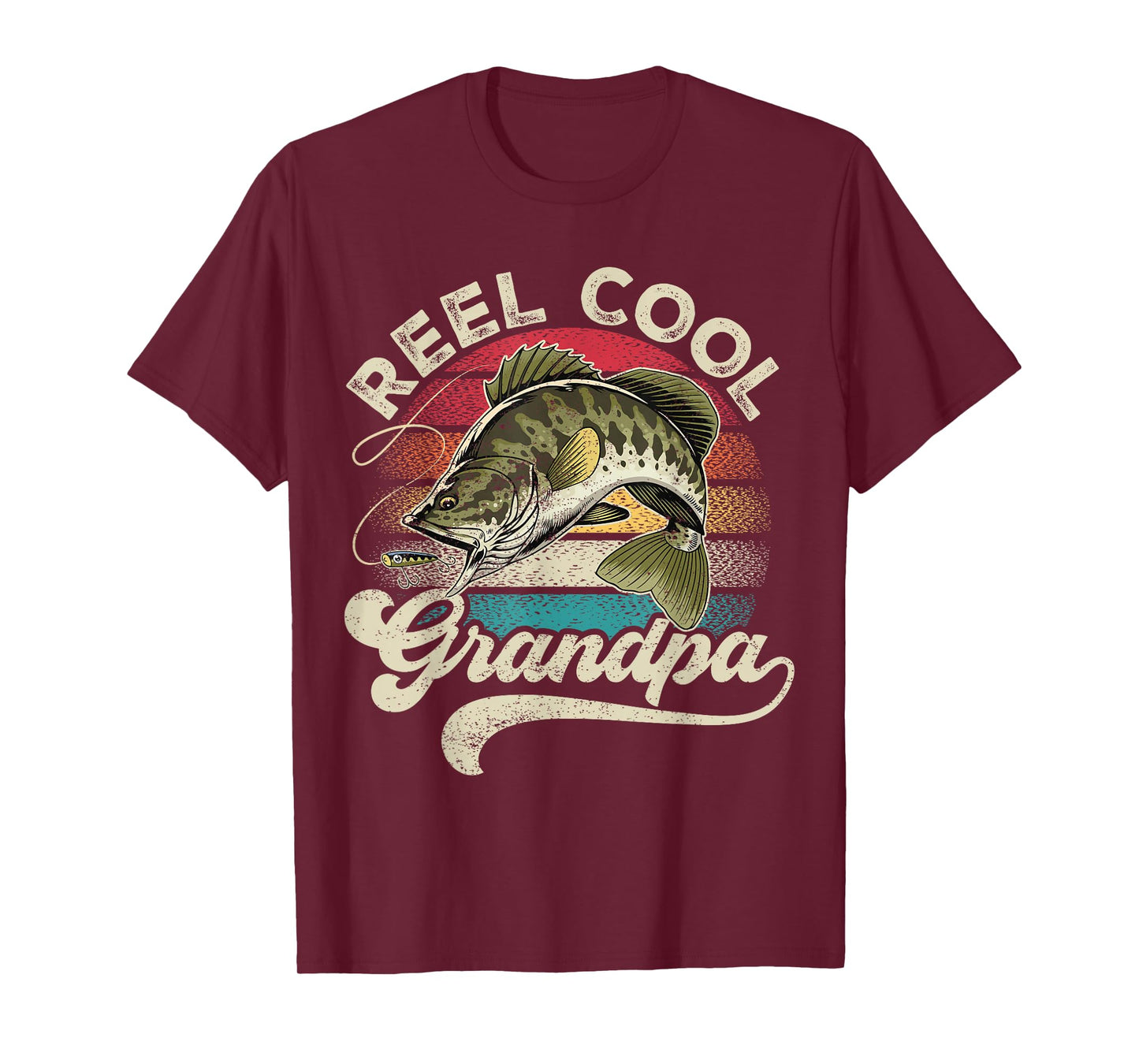 Reel Cool Grandpa Fishing Vintage Retro Father's Day Men Dad T-Shirt