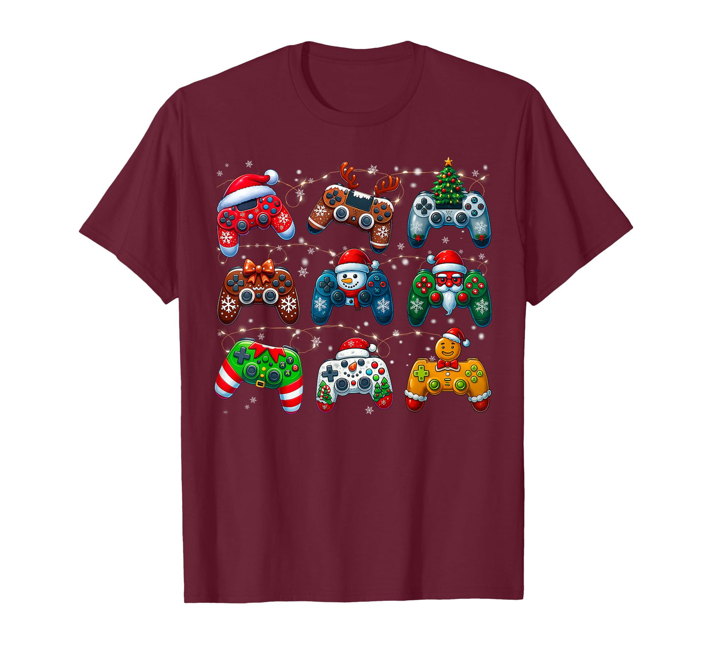 Funny Santa Game Controller Gaming Christmas Xmas Men Boy T-Shirt