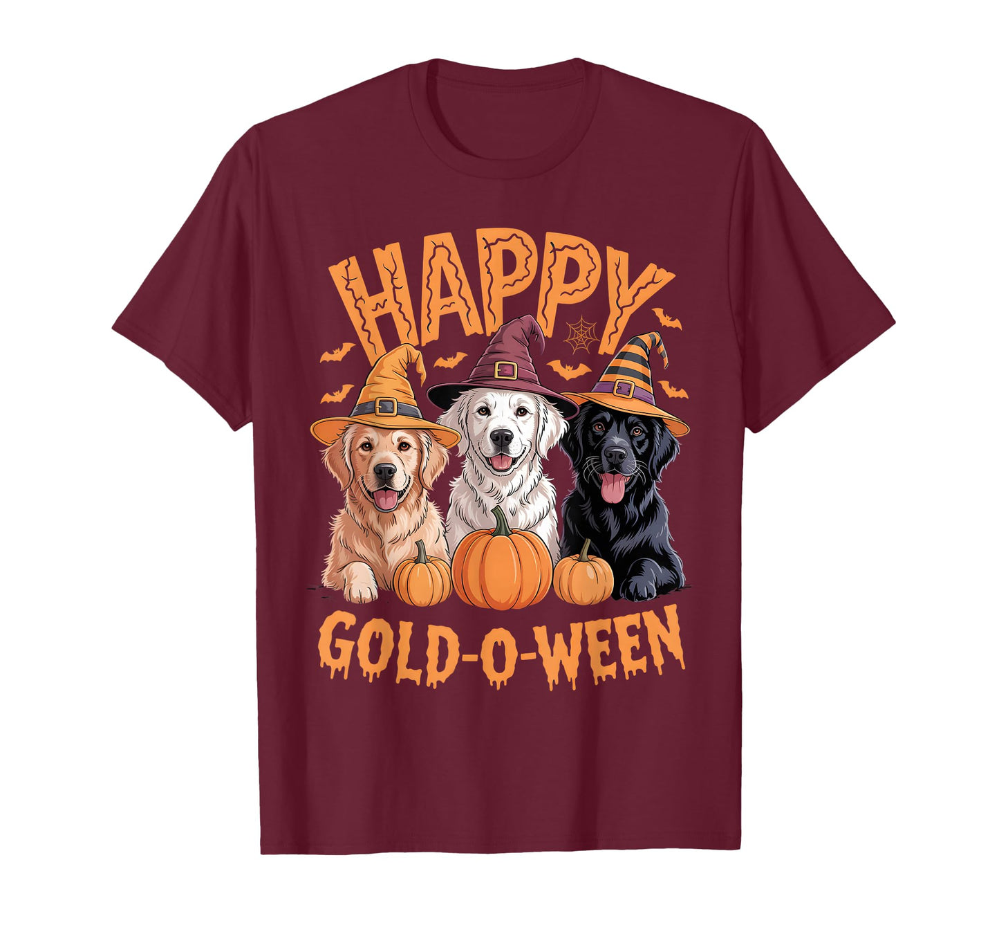 Happy Gold-O-Ween Funny Golden Dog Halloween Pumpkin Outfit T-Shirt