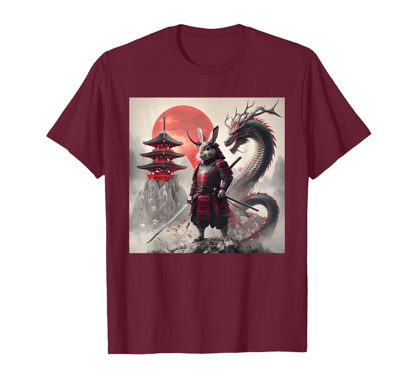 Samurai Bunny Rabbit Graphic Warrior Japanese Rabbit Ninja T-Shirt
