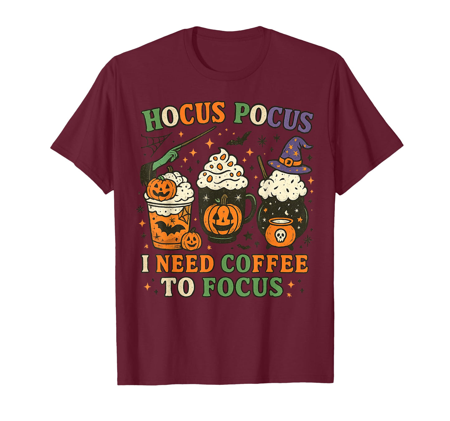 Funny Halloween Coffee Lover Caffeine Addict Humor Pumpkin T-Shirt