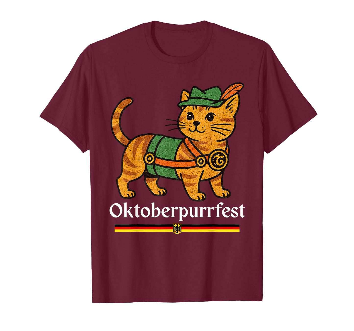 Octoberpurrfest Lederhosen Cat Bavarian Funny Oktoberfest T-Shirt