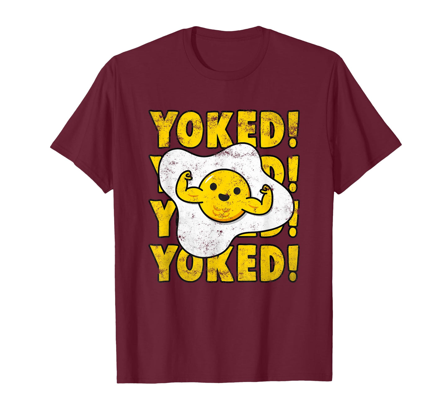 Yoked Bodybuilding Egg Yolk Bulking Men Funny Gym T-Shirt