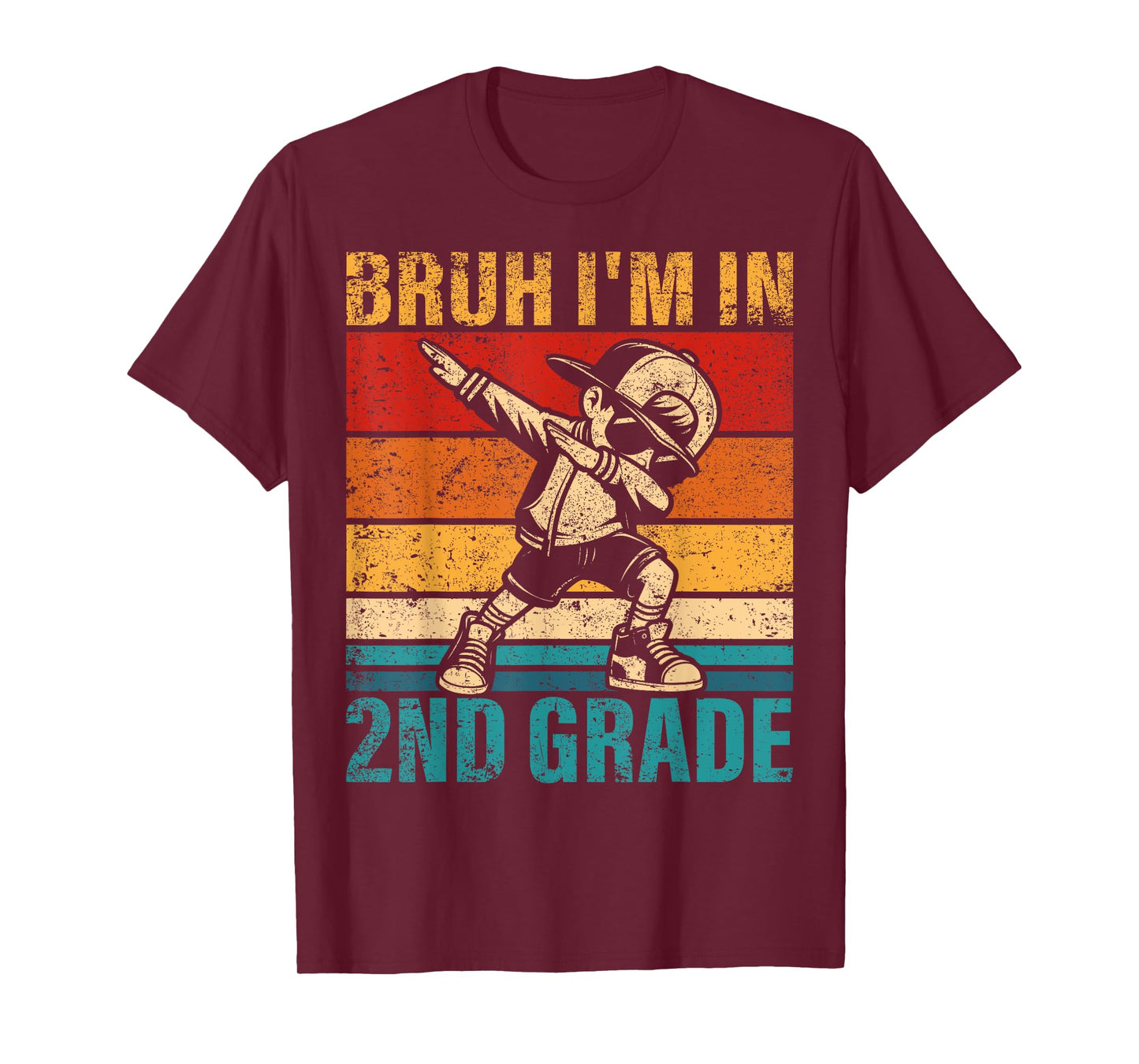 Second Grade Dabbing Boy Bruh i'm in 2nd Grade Student T-Shirt