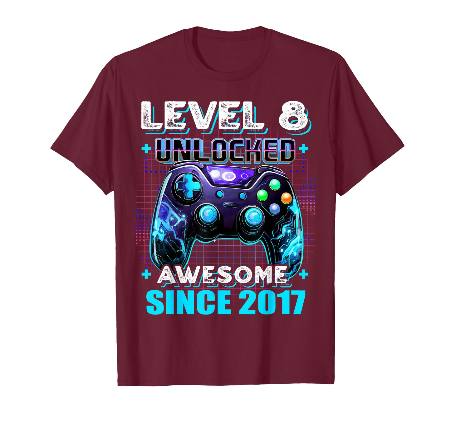 8th Birthday Boy Level 8 Gamer 8 Year Video Game Party T-Shirt