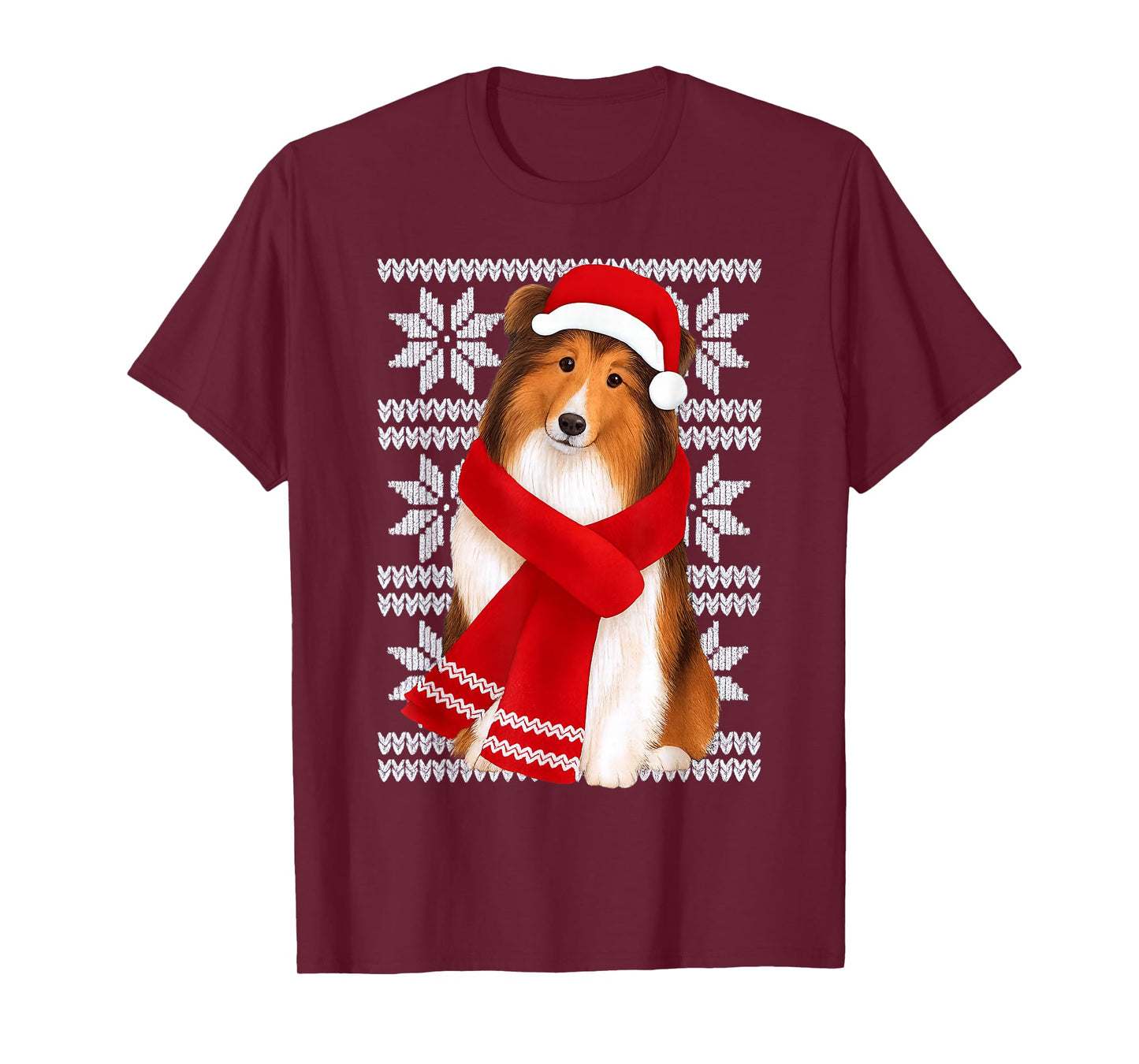 Shetland Sheepdog Ugly Christmas Holiday Dog Lover T-Shirt