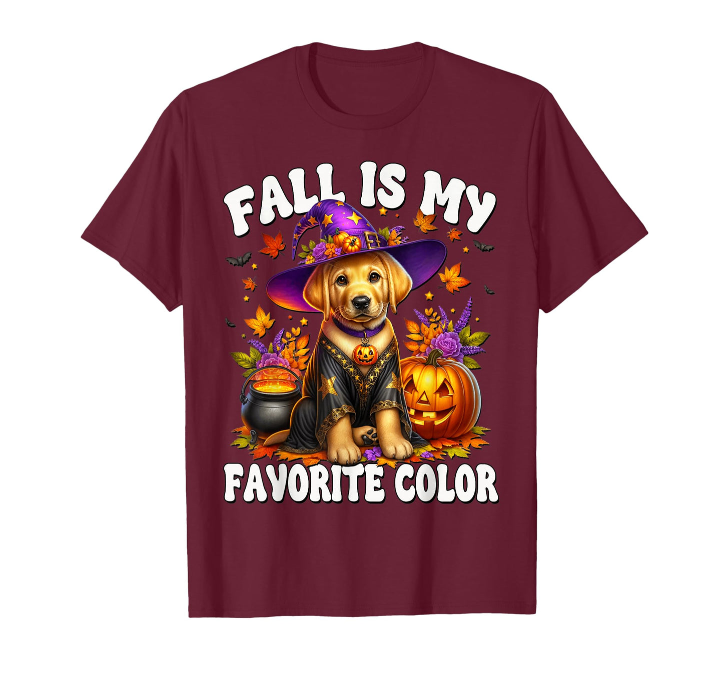 Fall is My Favorite Color Golden Retriever Halloween Dog T-Shirt