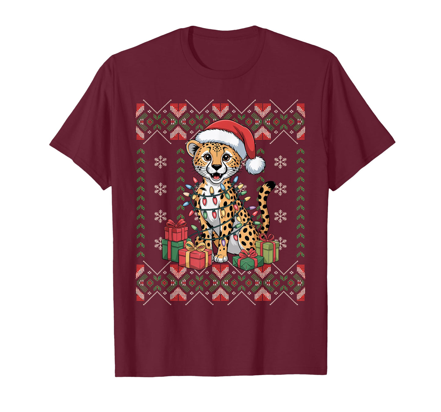 Santa Chicken Christmas Ugly Sweater Funny Holiday Pajamas T-Shirt