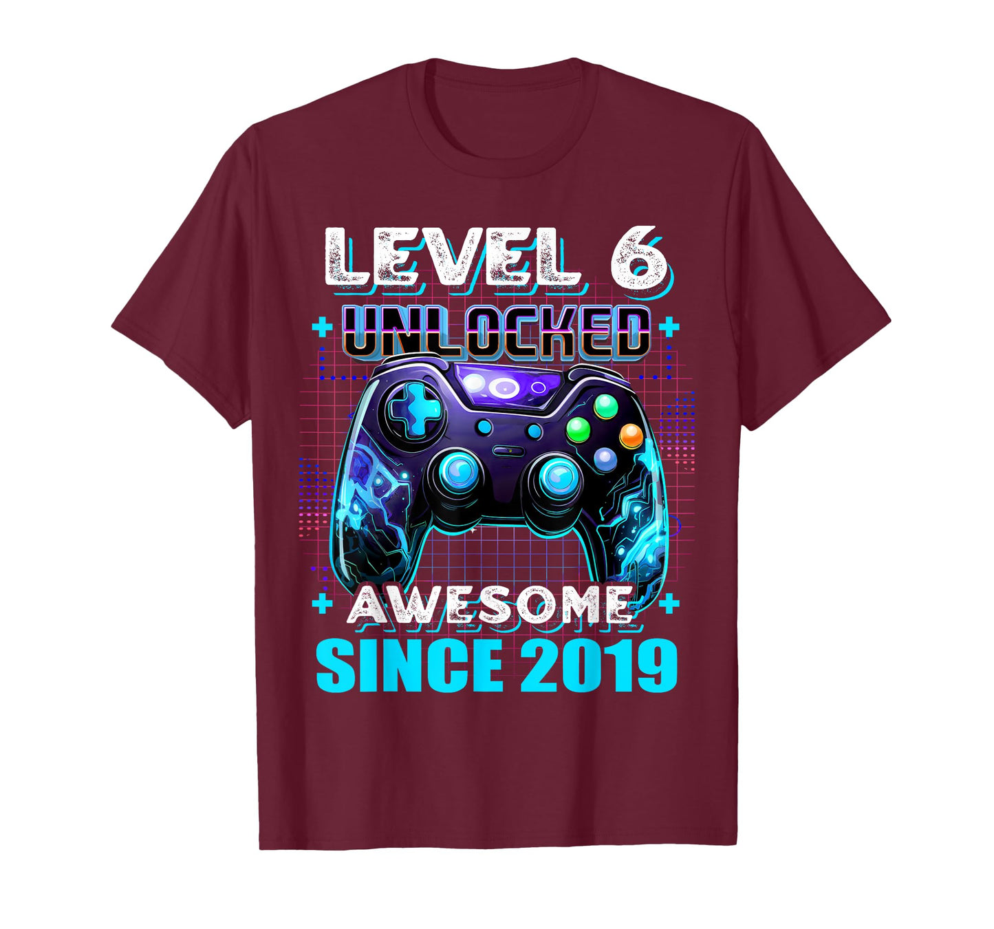 6th Birthday Boy Level 6 Gamer 6 Year Video Game Party T-Shirt