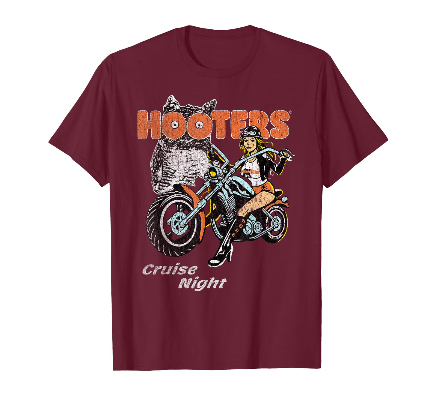 Hooters Cruise Night Biker Chick Vintage Inspired Logo T-Shirt