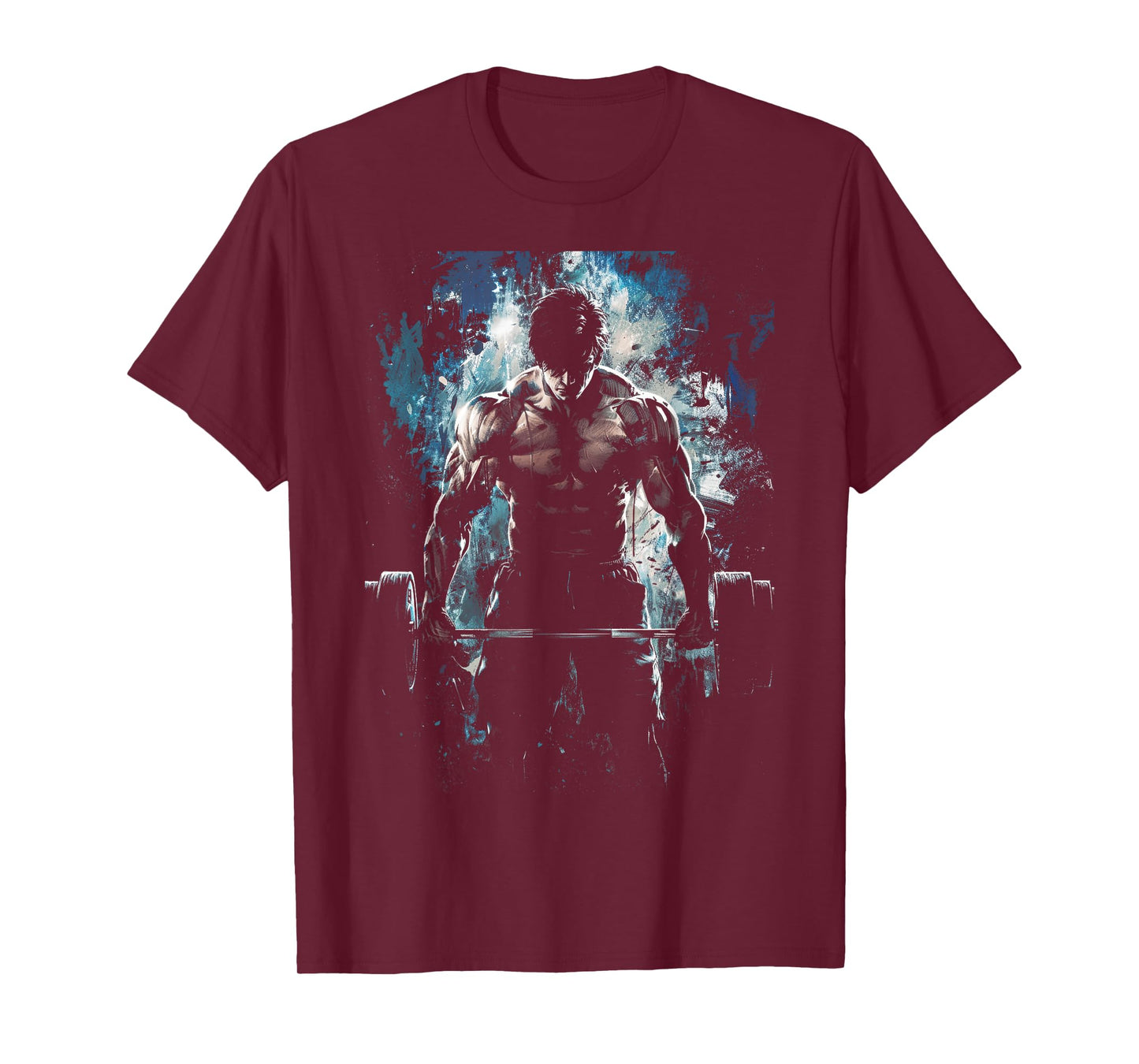 Weightlifting Muscle Gym Fitness Workout Strength Anime Men Character Deadlift Intense Bodybuilding T-Shirt