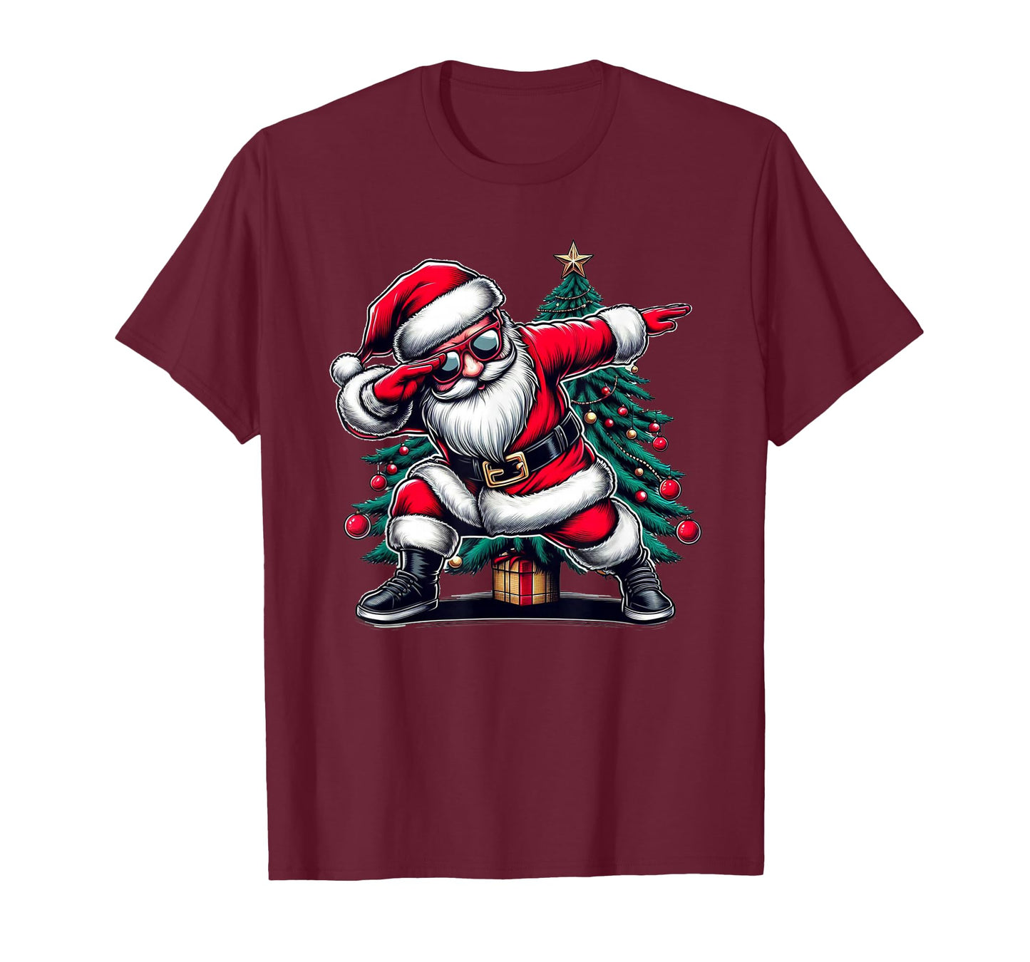 Dabbing Santa Claus Christmas Tree Boys Girls Funny Xmas Dab T-Shirt