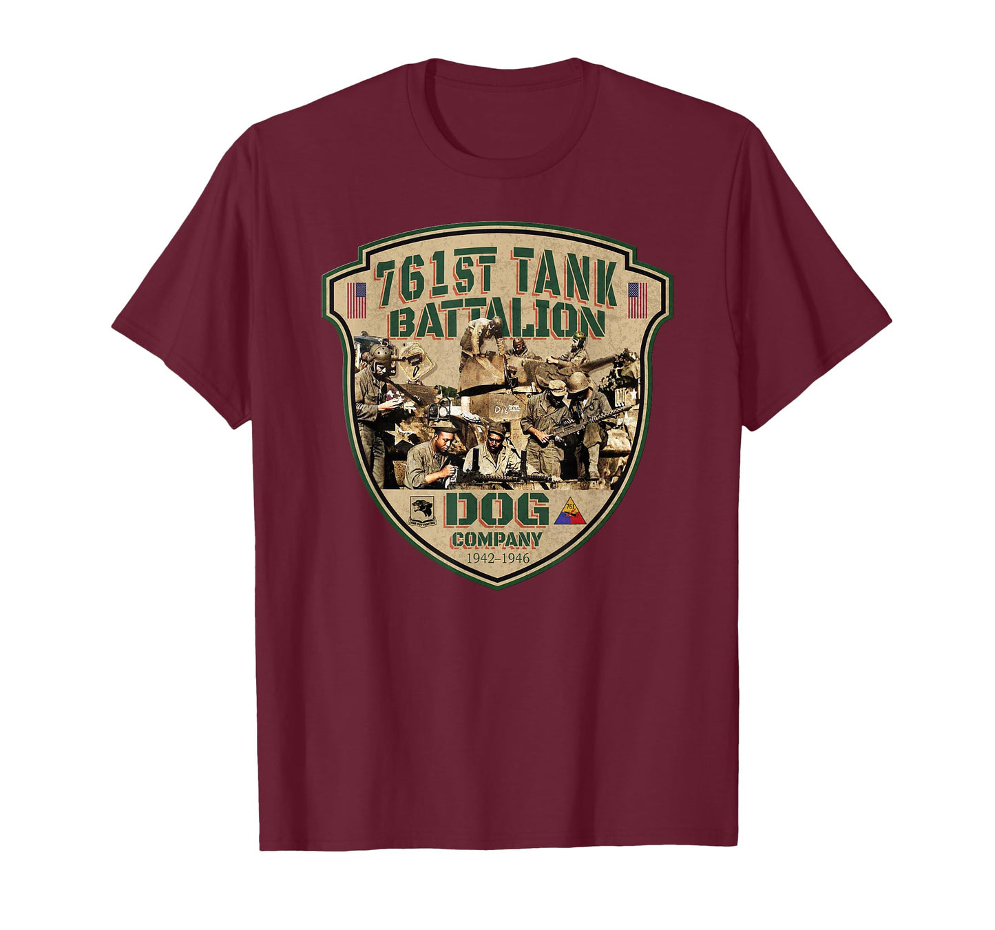 761st Tank Battalion Tribute Vintage Dog Company WW2 Heroes T-Shirt