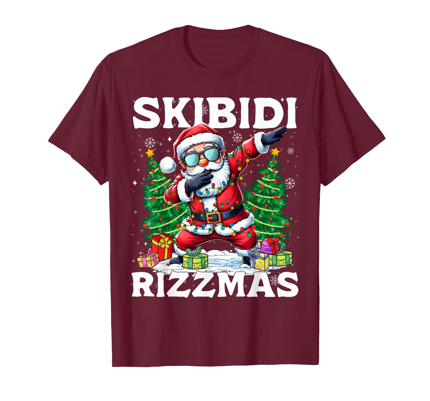 Funny Christmas Dabbing Santa Gen Alpha Skibidi Rizzmas T-Shirt