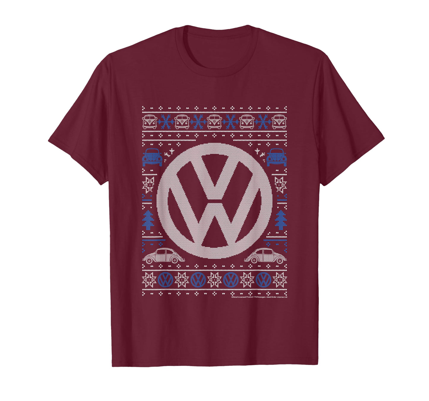 Volkswagen Classic Beetle Car Christmas Knit Knit Pattern T-Shirt