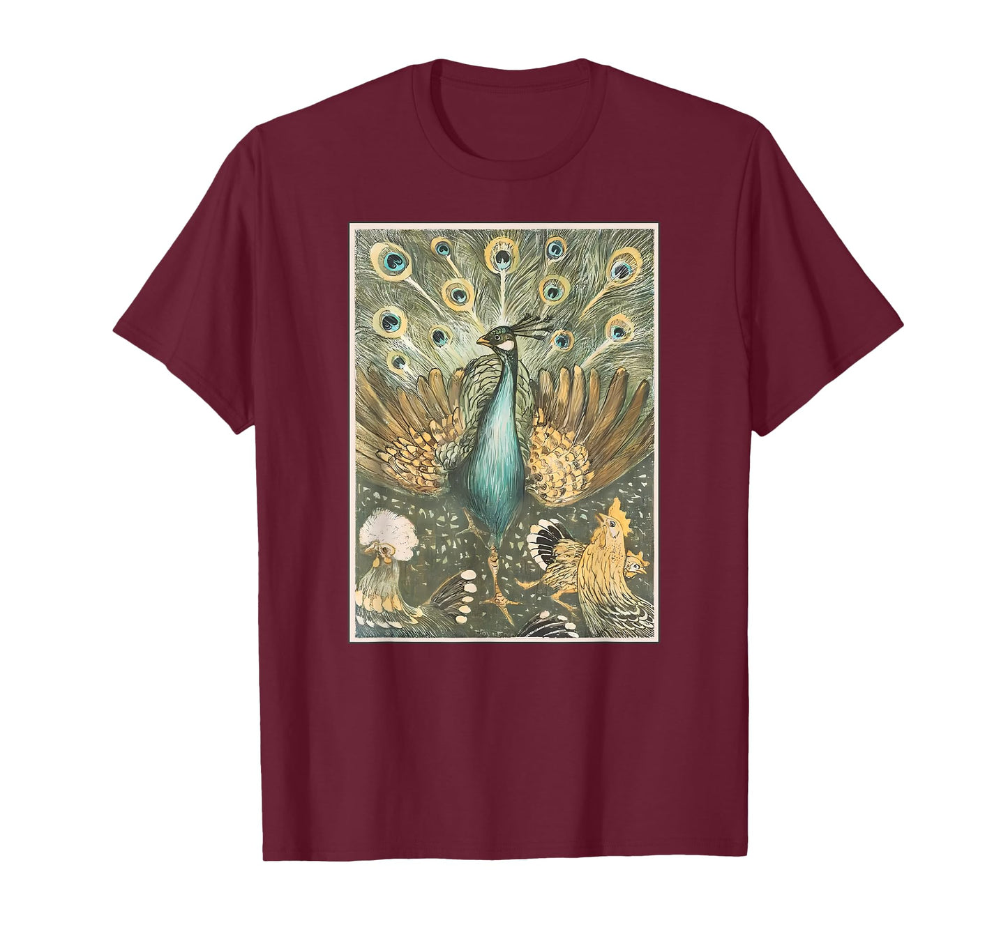 Retro Peacock Tarot Card Witch Vibes Peacock Bird Lovers T-Shirt
