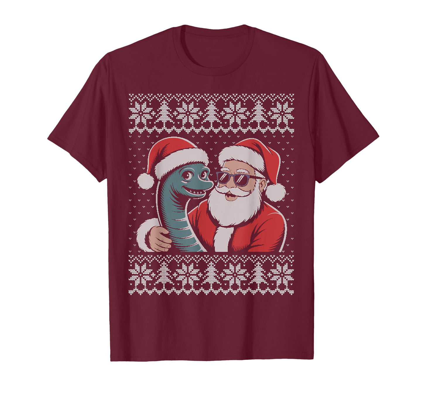 Funny Loch Ness Monster Ugly Christmas Sweater T-Shirt