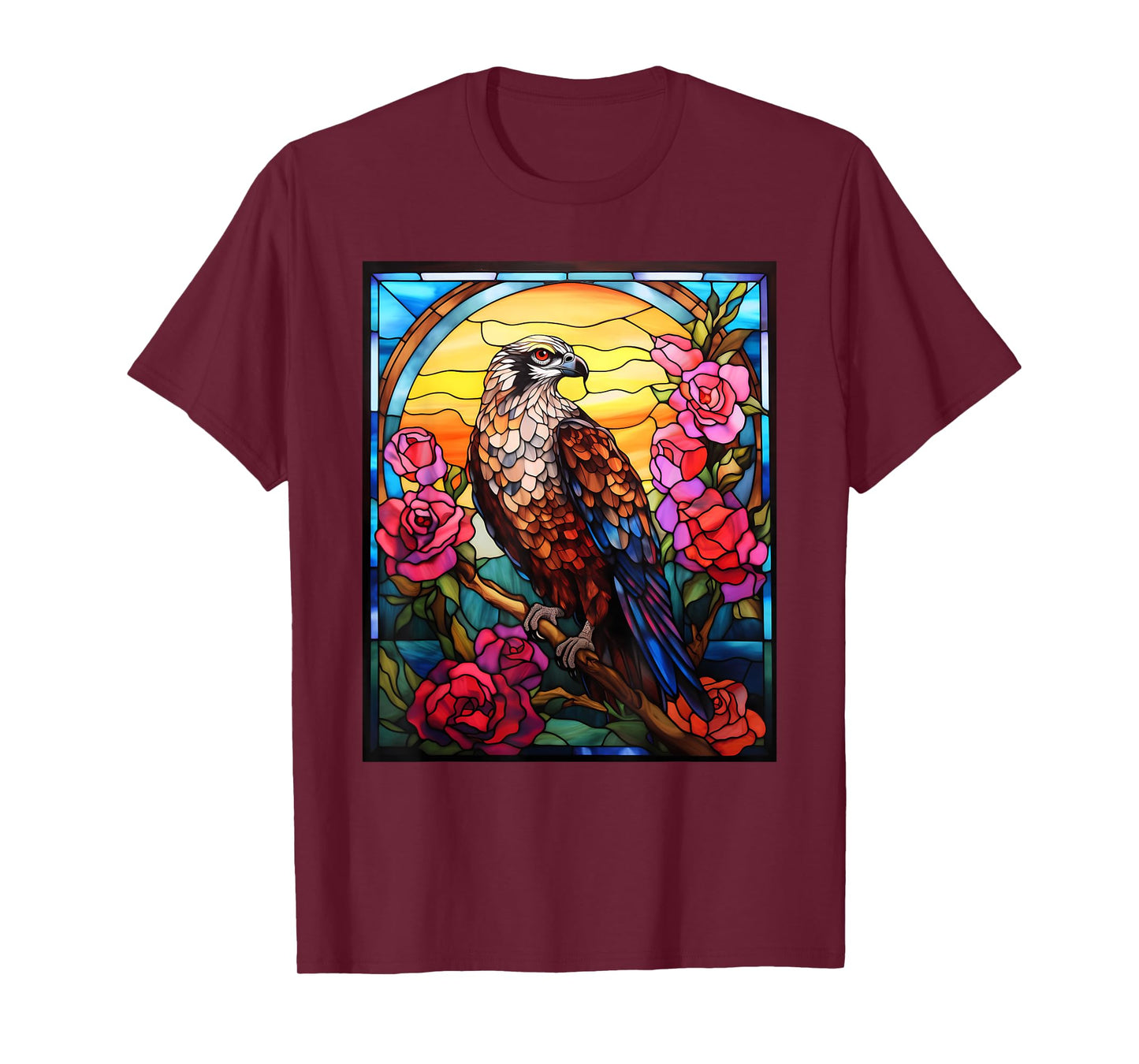 Stained Glass Style Osprey T-Shirt